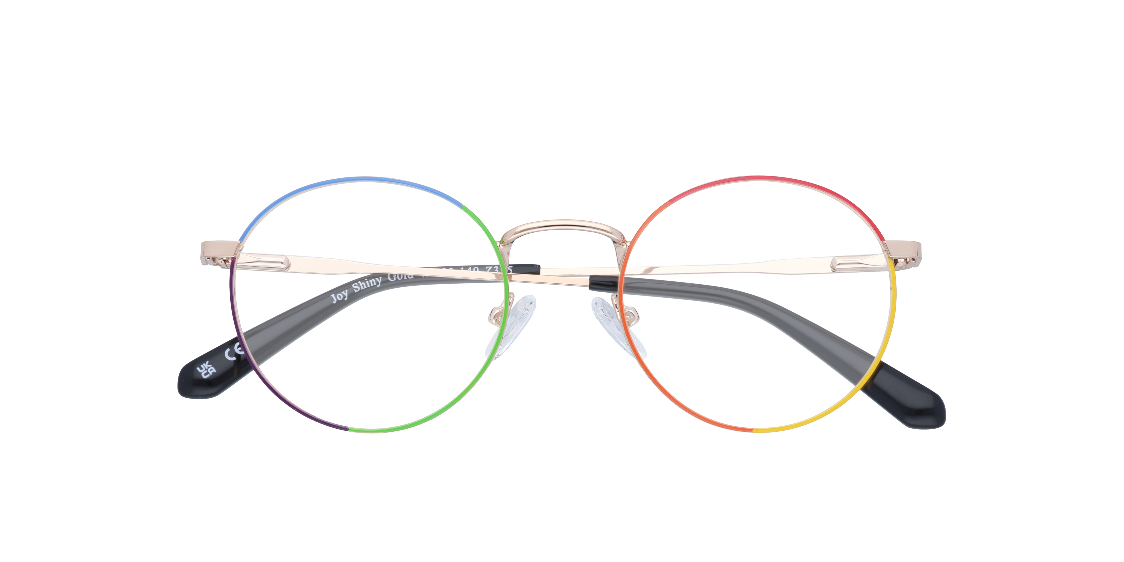 Joy Shiny Gold MetalEyeglass Frames for Glasses Direct, Closed View
