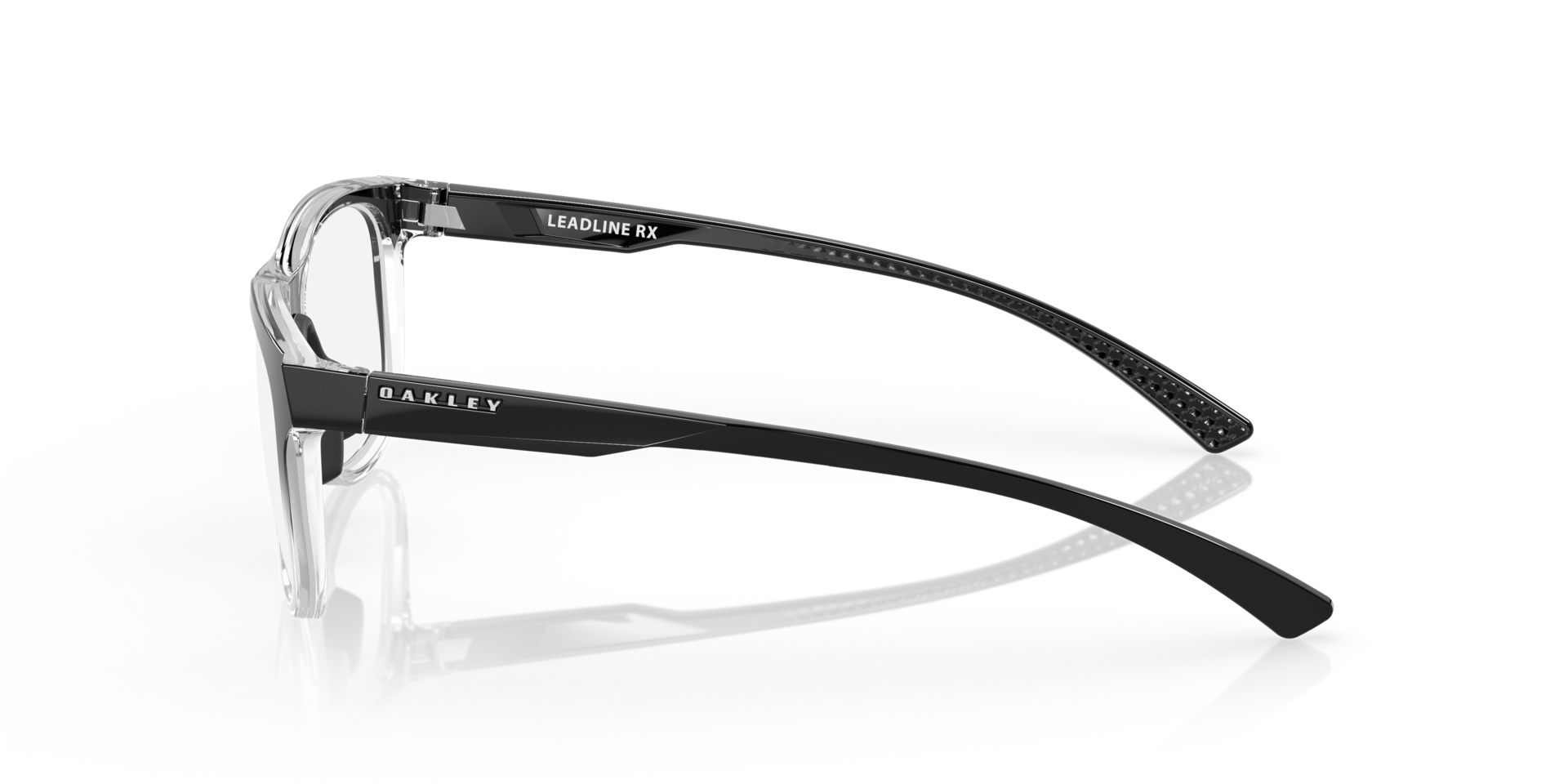 Leadline Polished Black Fade PlasticEyeglass Frames for Glasses Direct, Side View