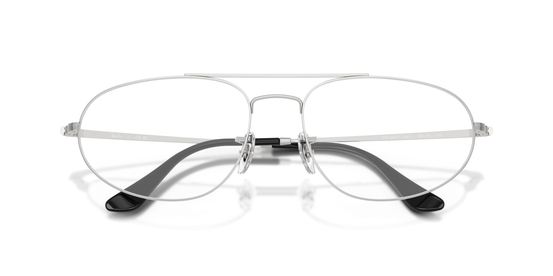 RB6645 Silver MetalEyeglass Frames for Glasses Direct, Closed View