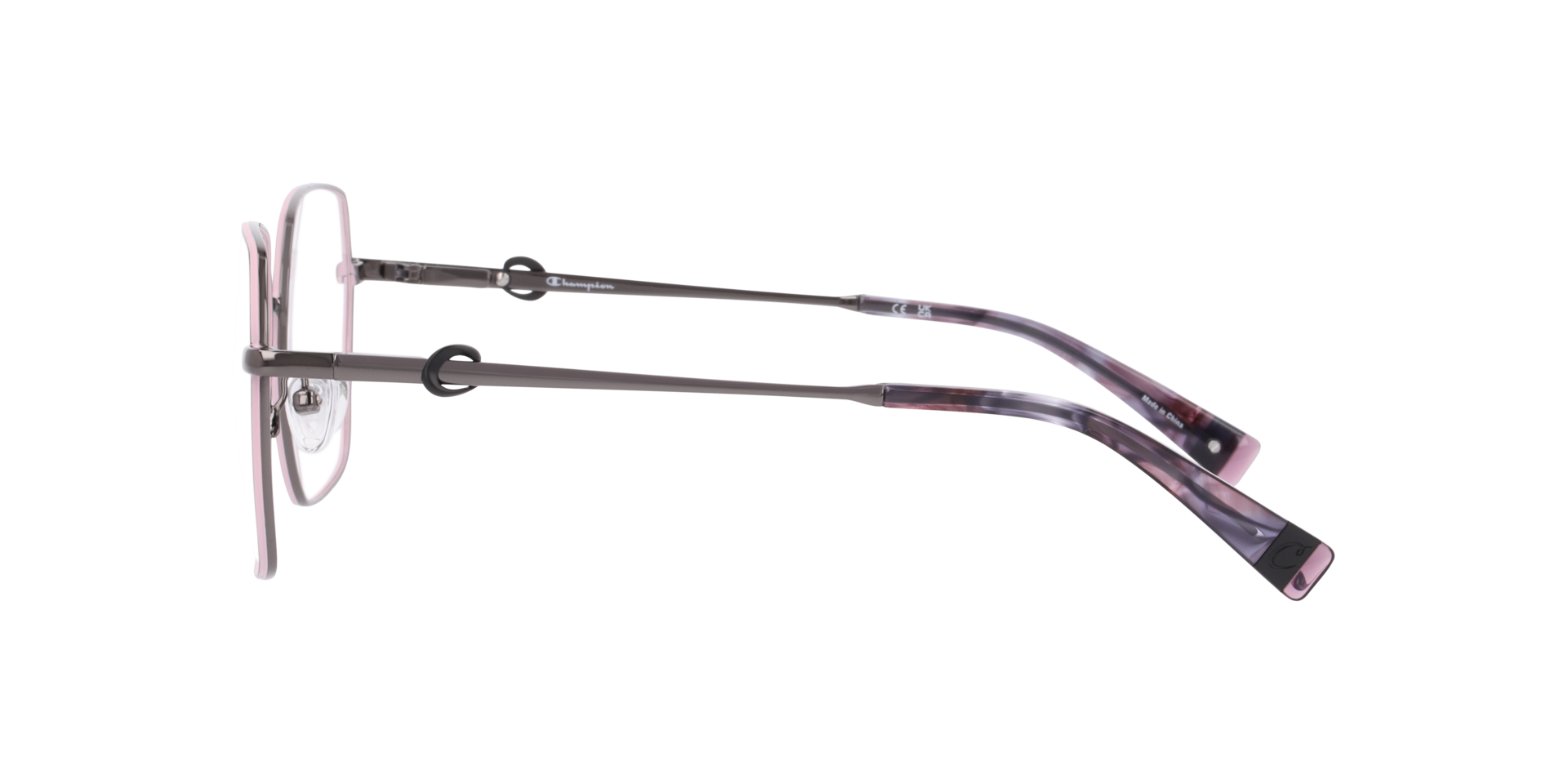Cumai Gunmetal MetalEyeglass Frames for Glasses Direct, Side View