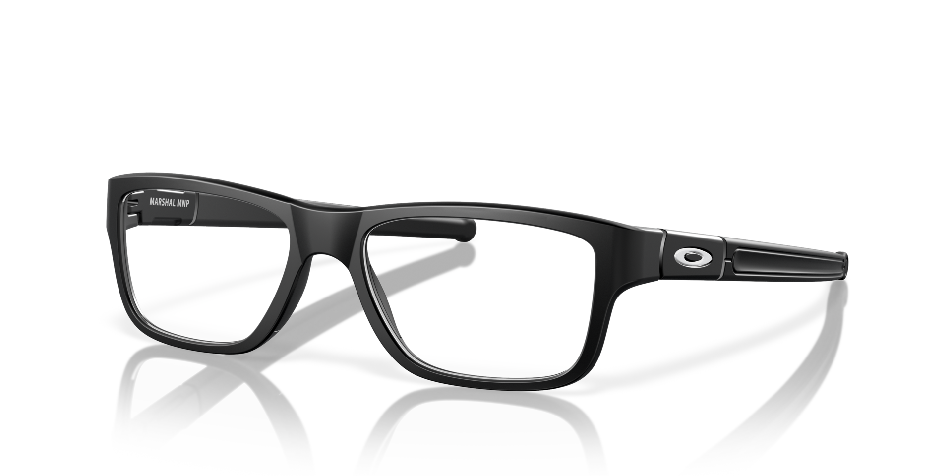 Marshal™ (TruBridge™) Satin Black PlasticEyeglass Frames for Glasses Direct, Angle View