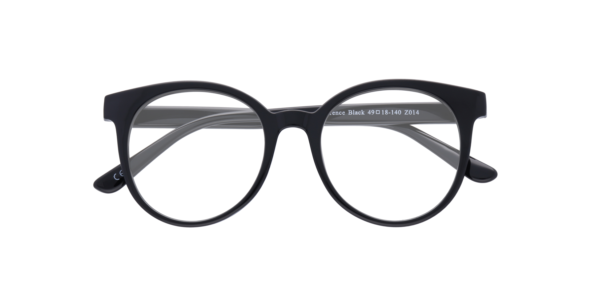 Florence Black PlasticEyeglass Frames for Glasses Direct, Closed View