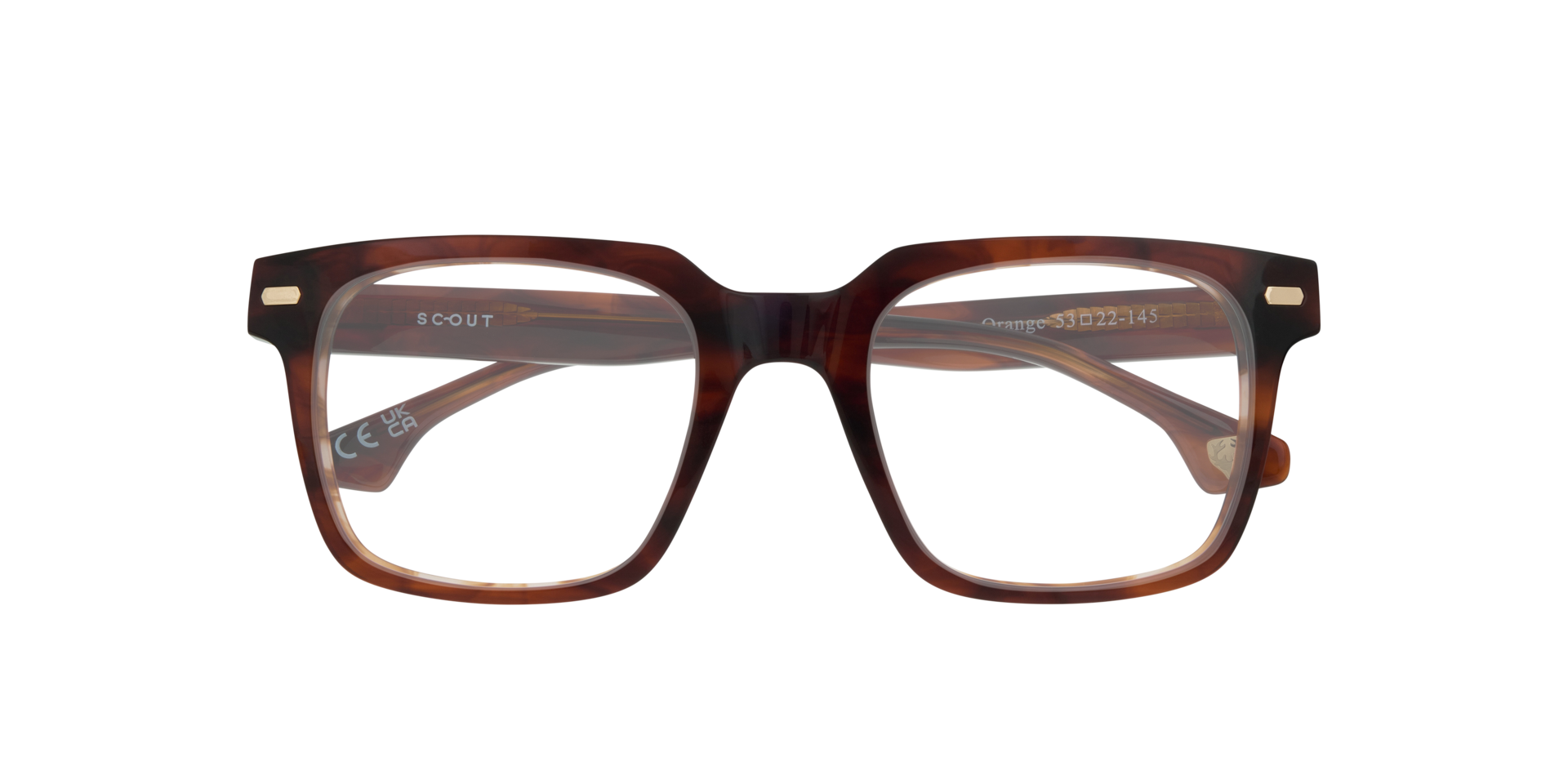 Kavon Horn Brown Orange AcetateEyeglass Frames for Glasses Direct, Closed View