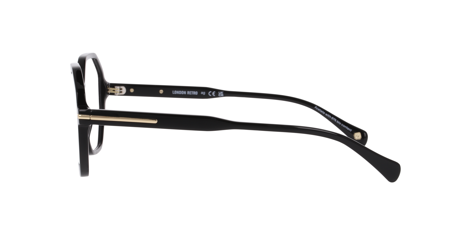 New Barnet Black AcetateEyeglass Frames for Glasses Direct, Side View