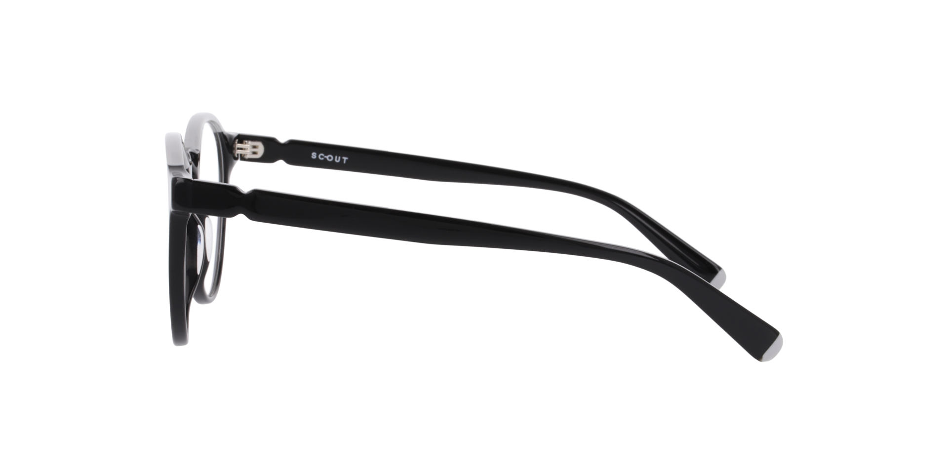 Marcel Grey On Black AcetateEyeglass Frames for Glasses Direct, Side View
