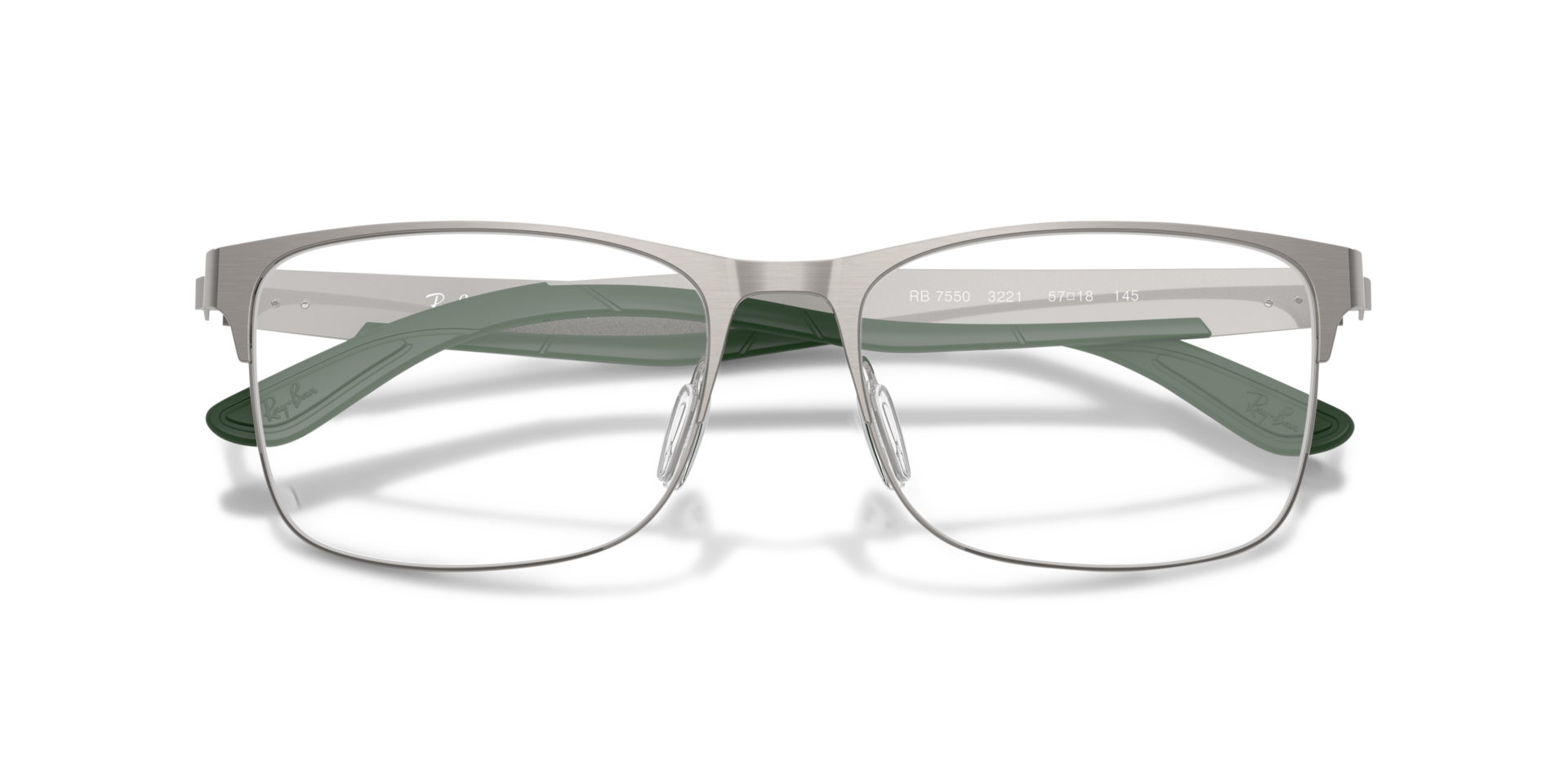 RB7550 Gunmetal MetalEyeglass Frames for Glasses Direct, Closed View