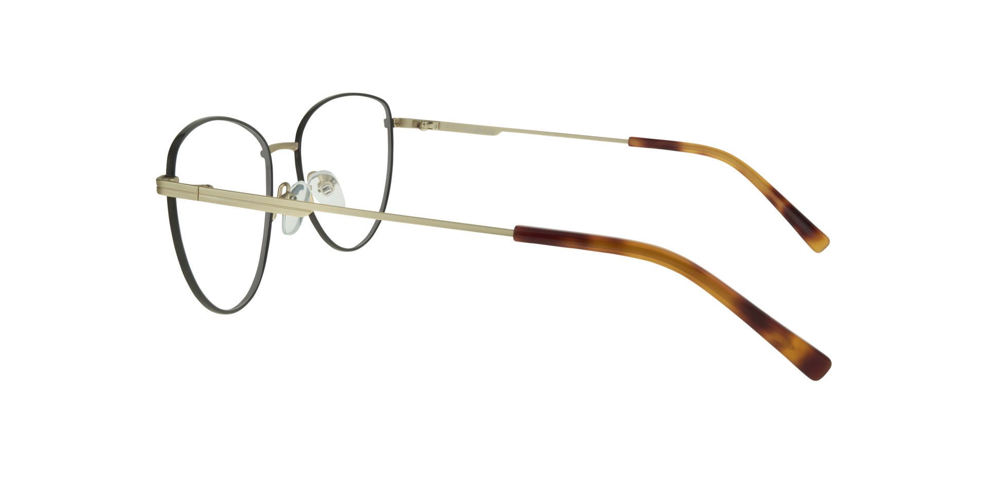Janey Shiny Brown & Matte Gold MetalEyeglass Frames for Glasses Direct, Side View
