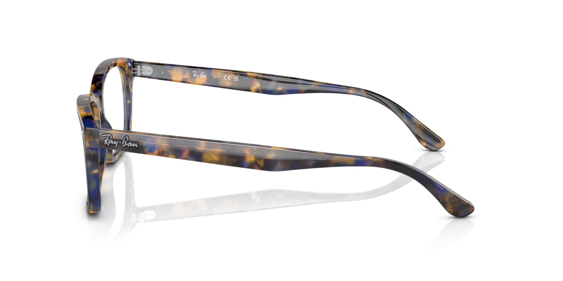 RB5428 Optics Yellow & Blue Havana AcetateEyeglass Frames for Glasses Direct, Side View