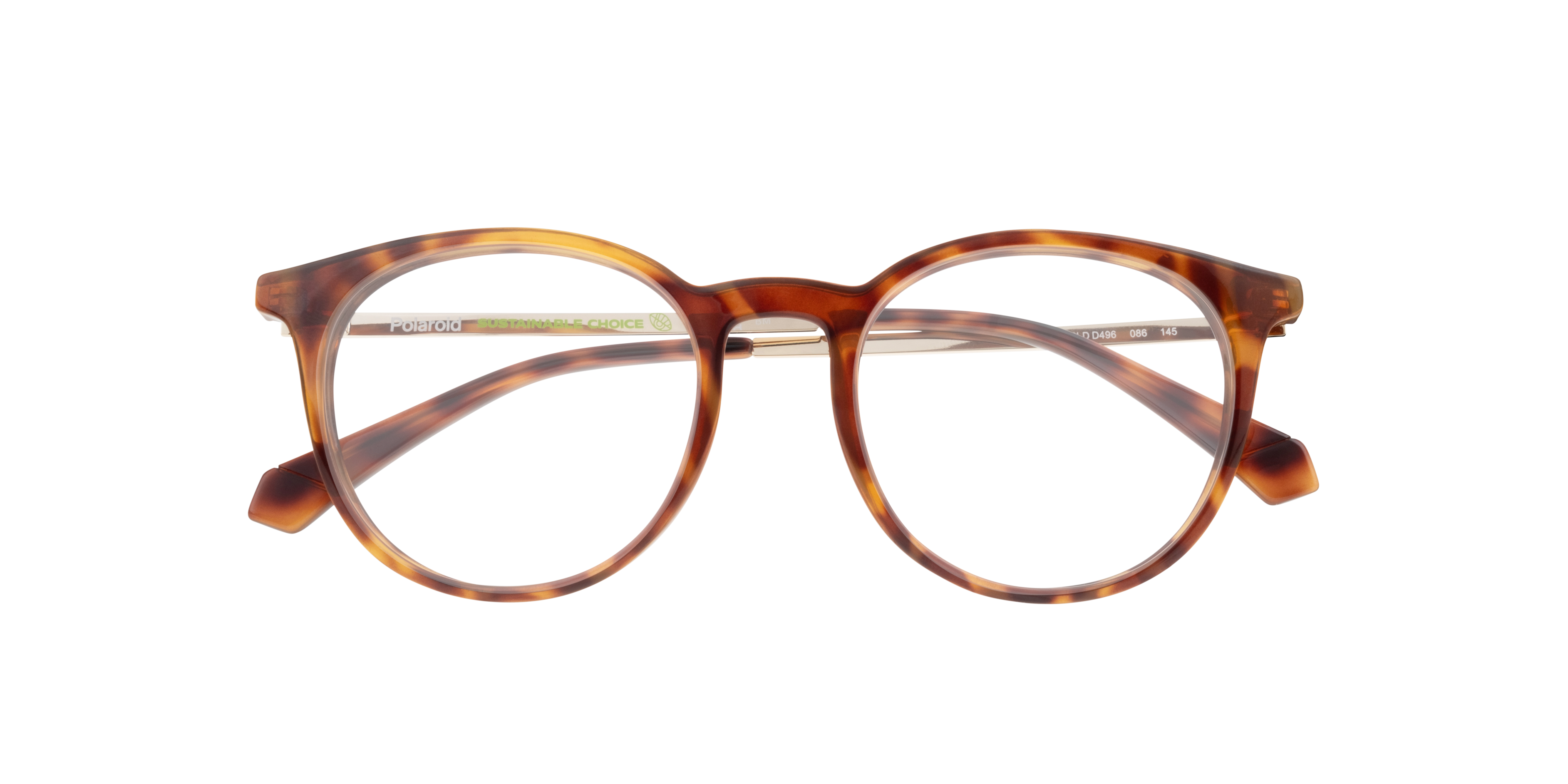 PLD D496 Tortoise Gold PlasticSunglass Frames for Glasses Direct, Closed View