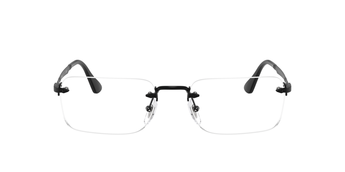 Persol Unisex Black Rectangle Metal Eyeglasses Online - Rimless - Po1030v