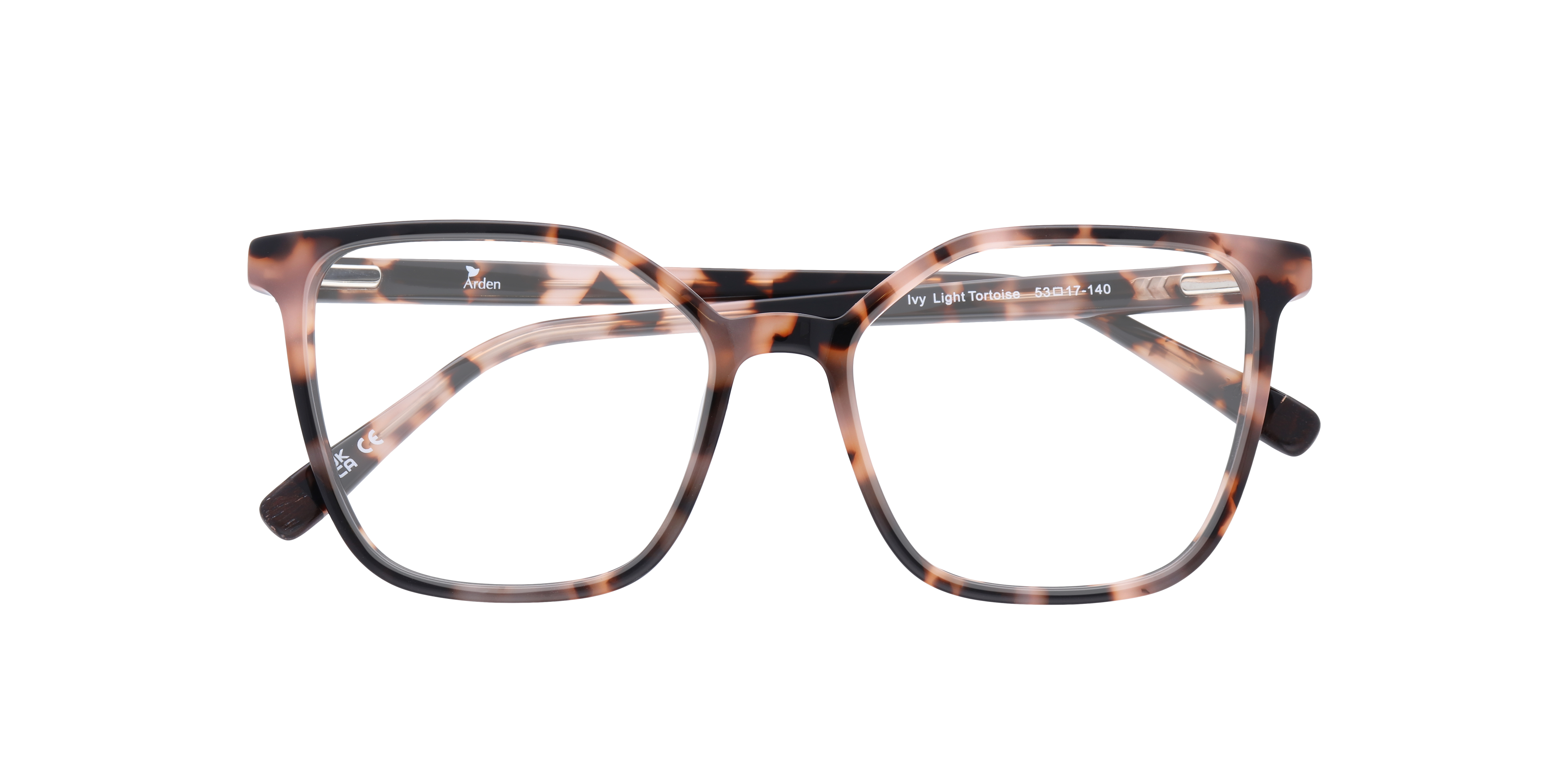 Ivy Light Tortoise AcetateSunglass Frames for Glasses Direct, Closed View