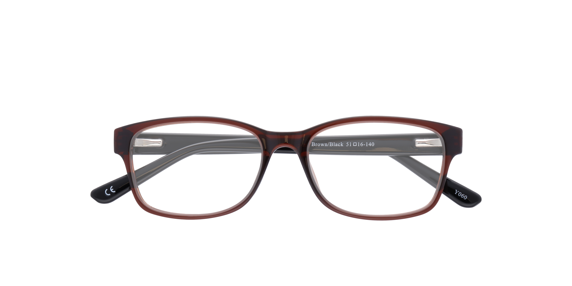 Dewy Brown & Black PlasticEyeglass Frames for Glasses Direct, Closed View