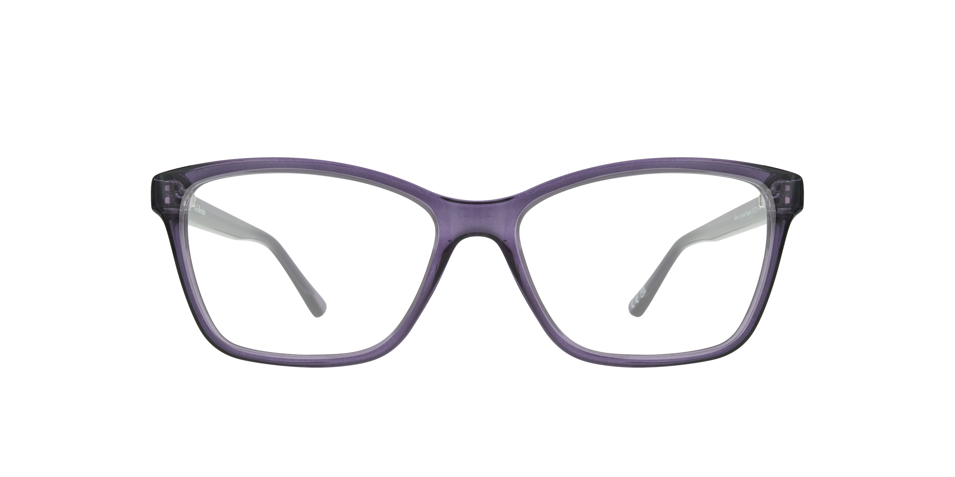 Kara Crystal Purple PlasticEyeglass Frames for Glasses Direct, Front View