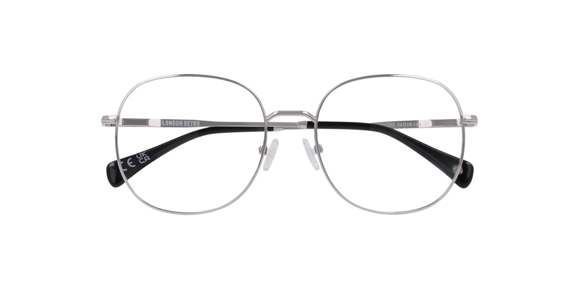 Marylebone Silver MetalEyeglass Frames for Glasses Direct, Closed View