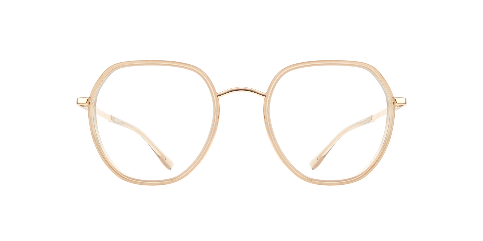 Lina Beige & Gold MetalEyeglass Frames for Glasses Direct, Front View