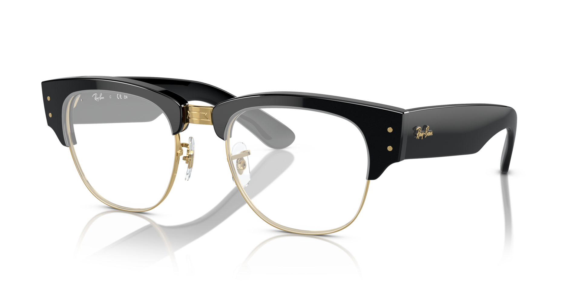 RB0316V Black On Gold PlasticEyeglass Frames for Glasses Direct, Angle View