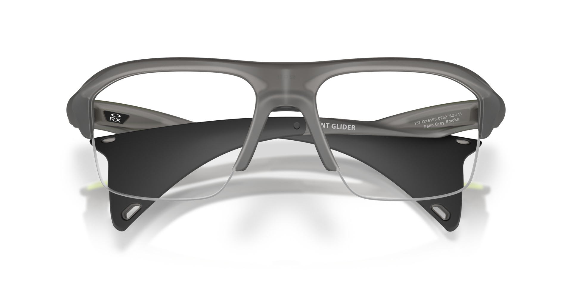 Stunt Glider Satin Grey Smoke PlasticEyeglass Frames for Glasses Direct, Closed View