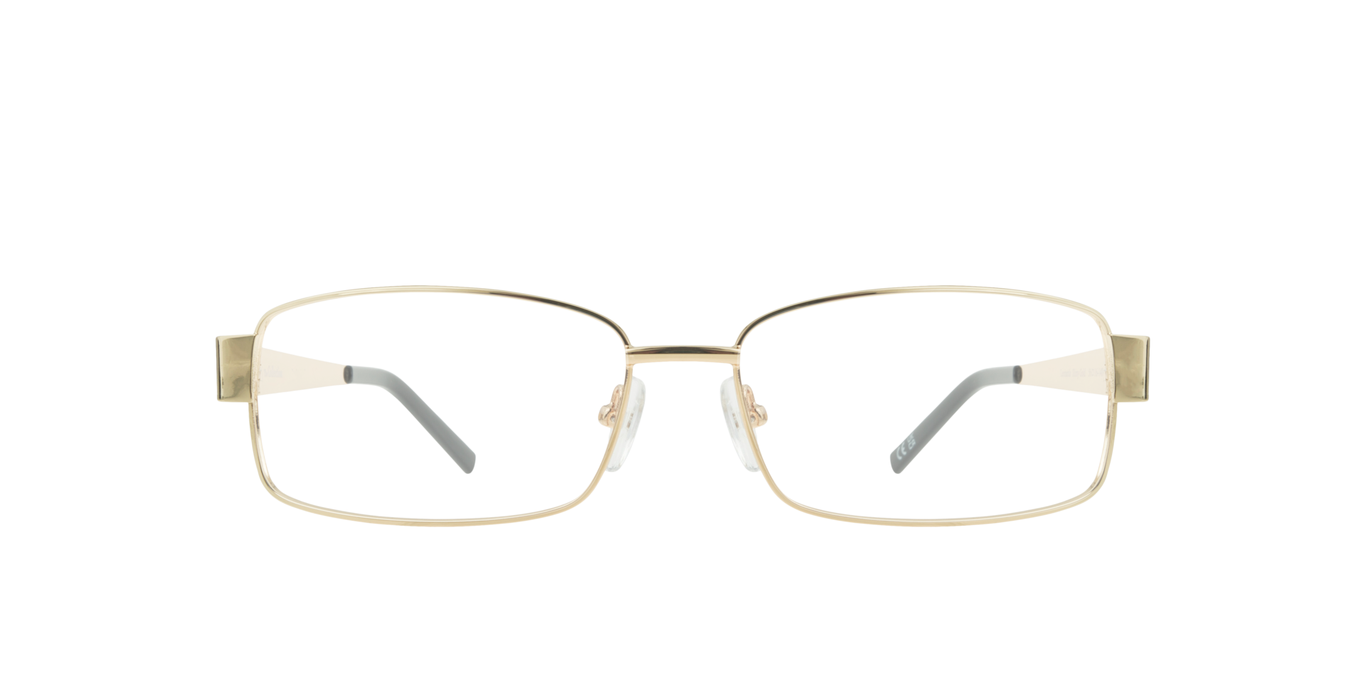 Leonardo Shiny Gold MetalEyeglass Frames for Glasses Direct, Front View