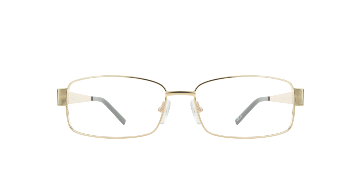 Shiny Gold rectangle Metal eyeglasses Online - Full Rim - Leonardo