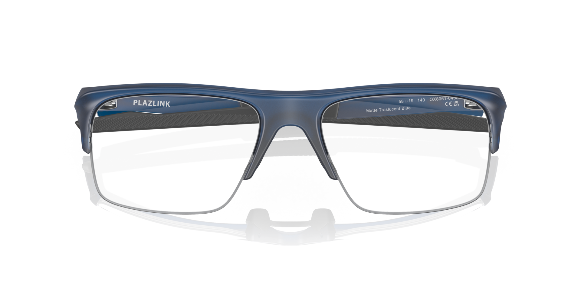 Plazlink Matte Translucent Blue PlasticSunglass Frames for Glasses Direct, Closed View