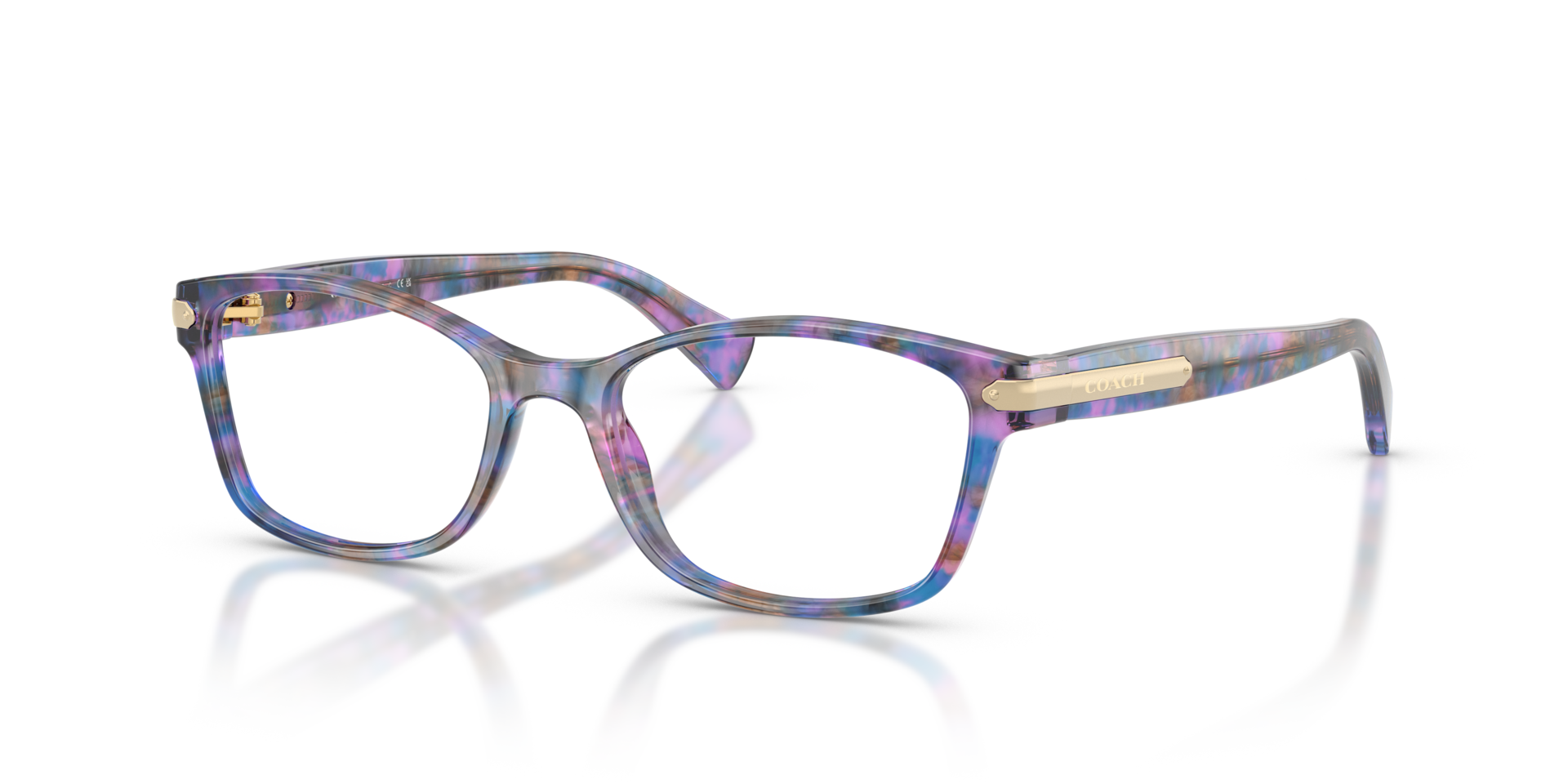 HC6065 Purple Confetti Tortoise AcetateEyeglass Frames for Glasses Direct, Angle View