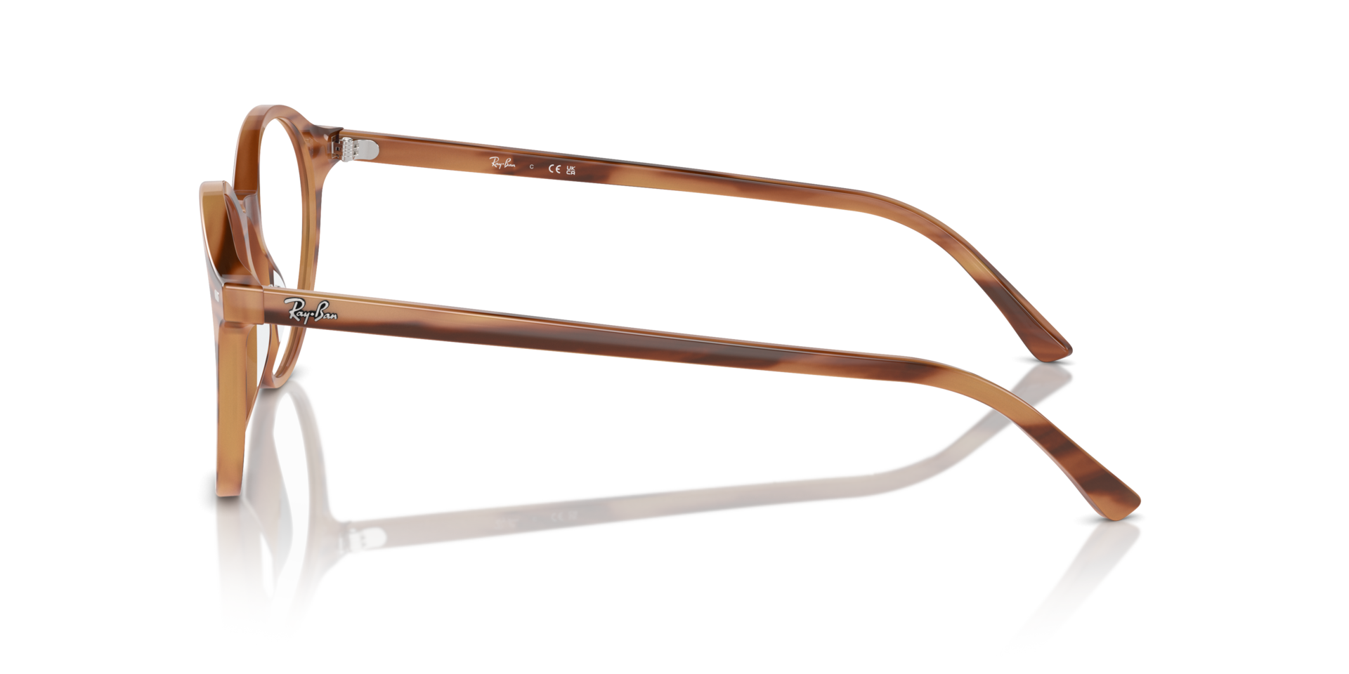 RB5430 Striped Brown AcetateEyeglass Frames for Glasses Direct, Side View