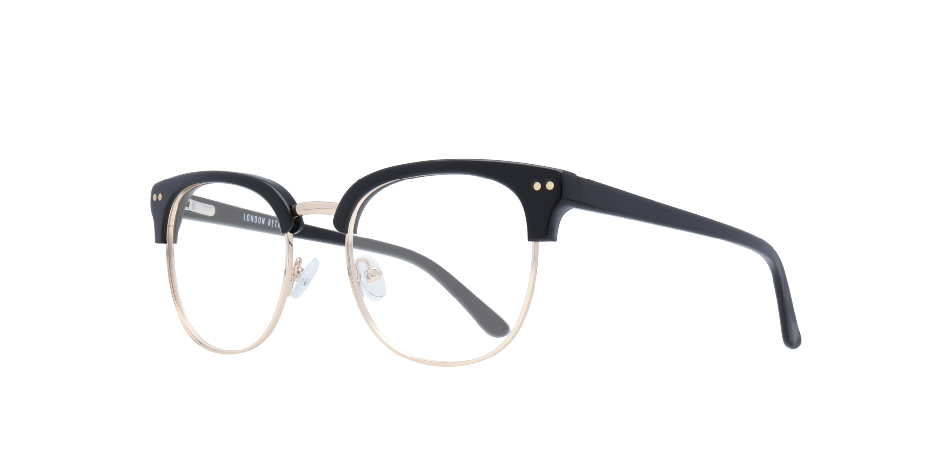 Reese Black MetalEyeglass Frames for Glasses Direct, Angle View
