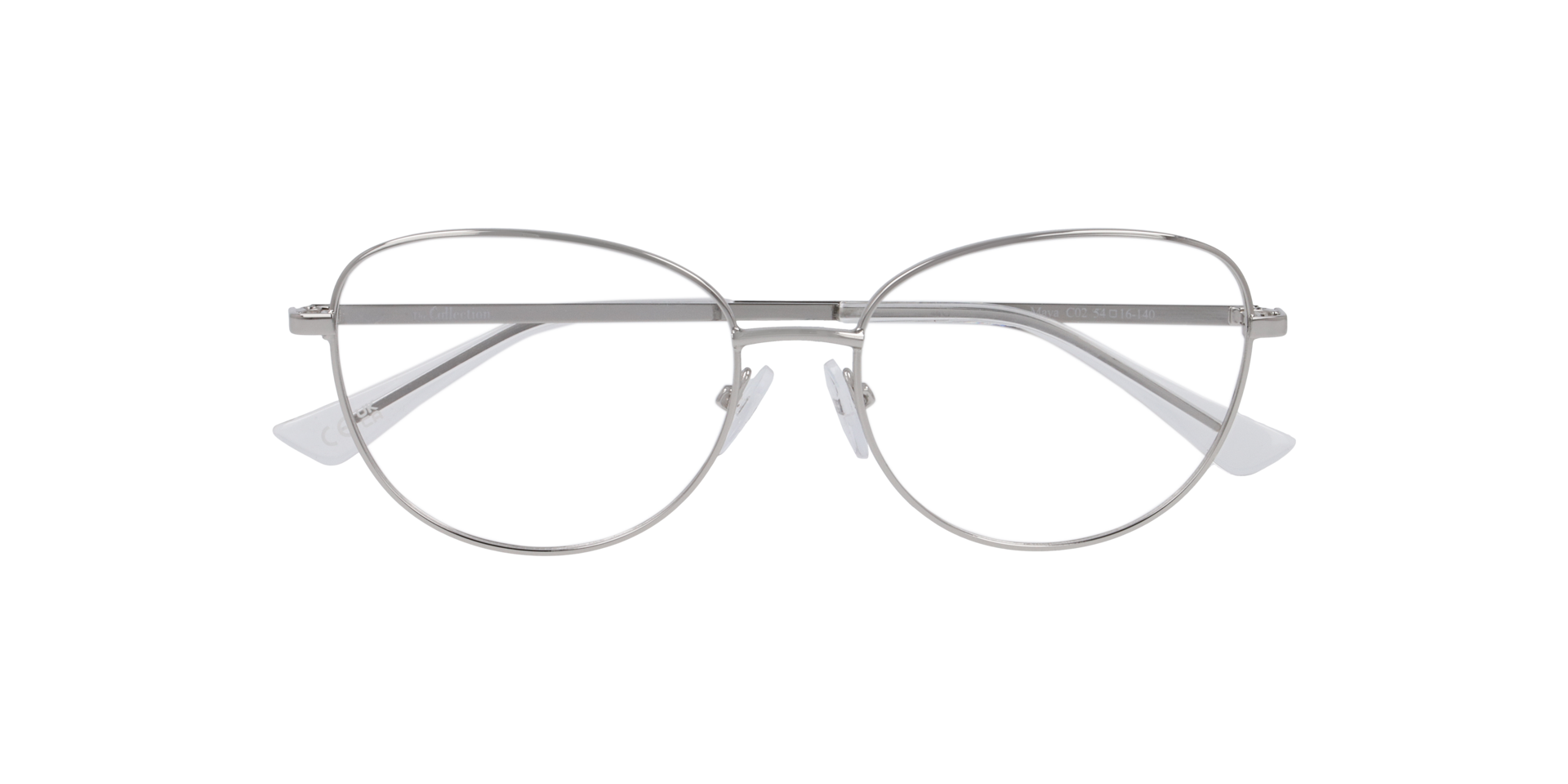 Maya Silver MetalEyeglass Frames for Glasses Direct, Closed View