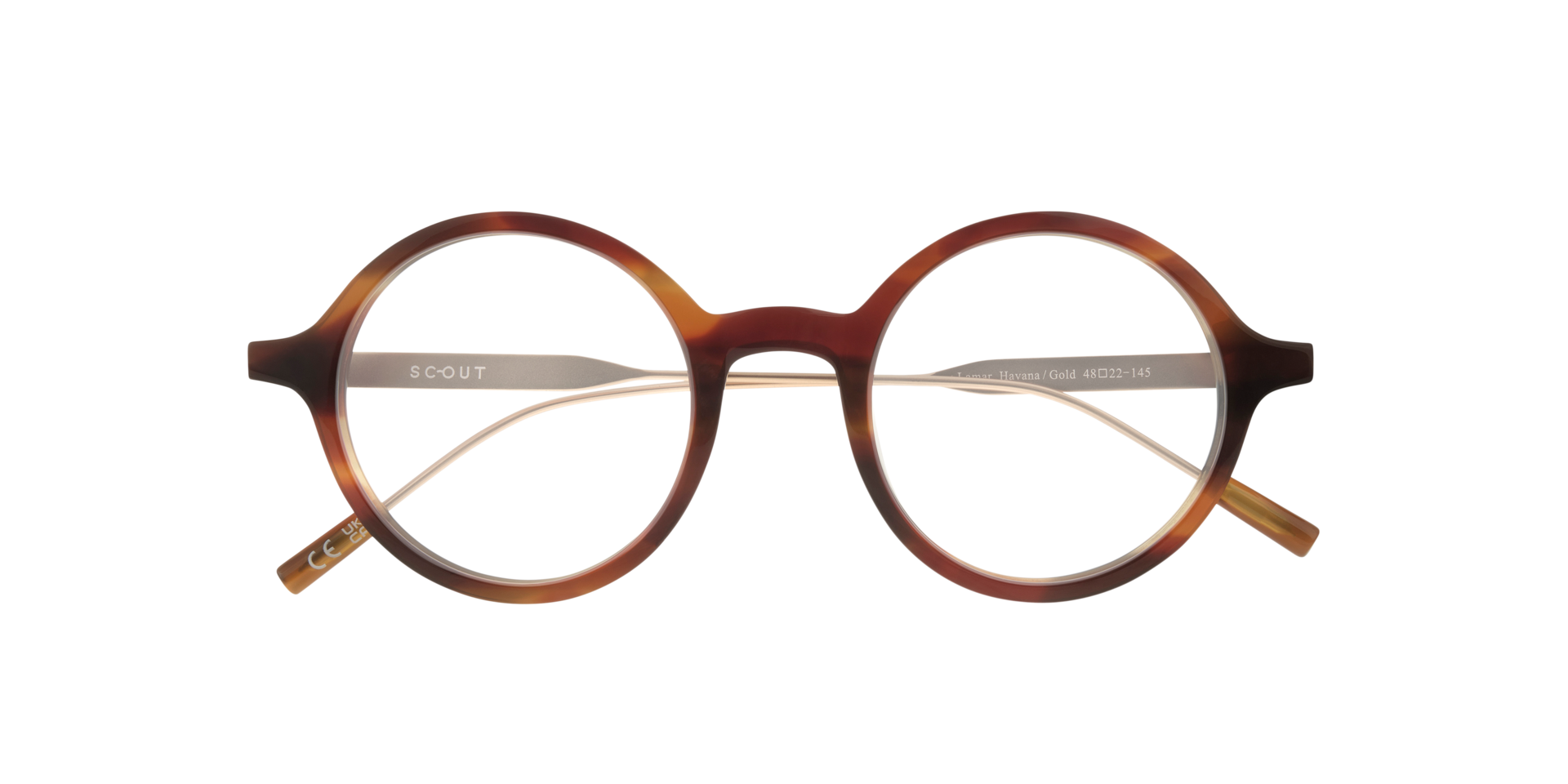 Lamar Havana & Gold AcetateEyeglass Frames for Glasses Direct, Closed View