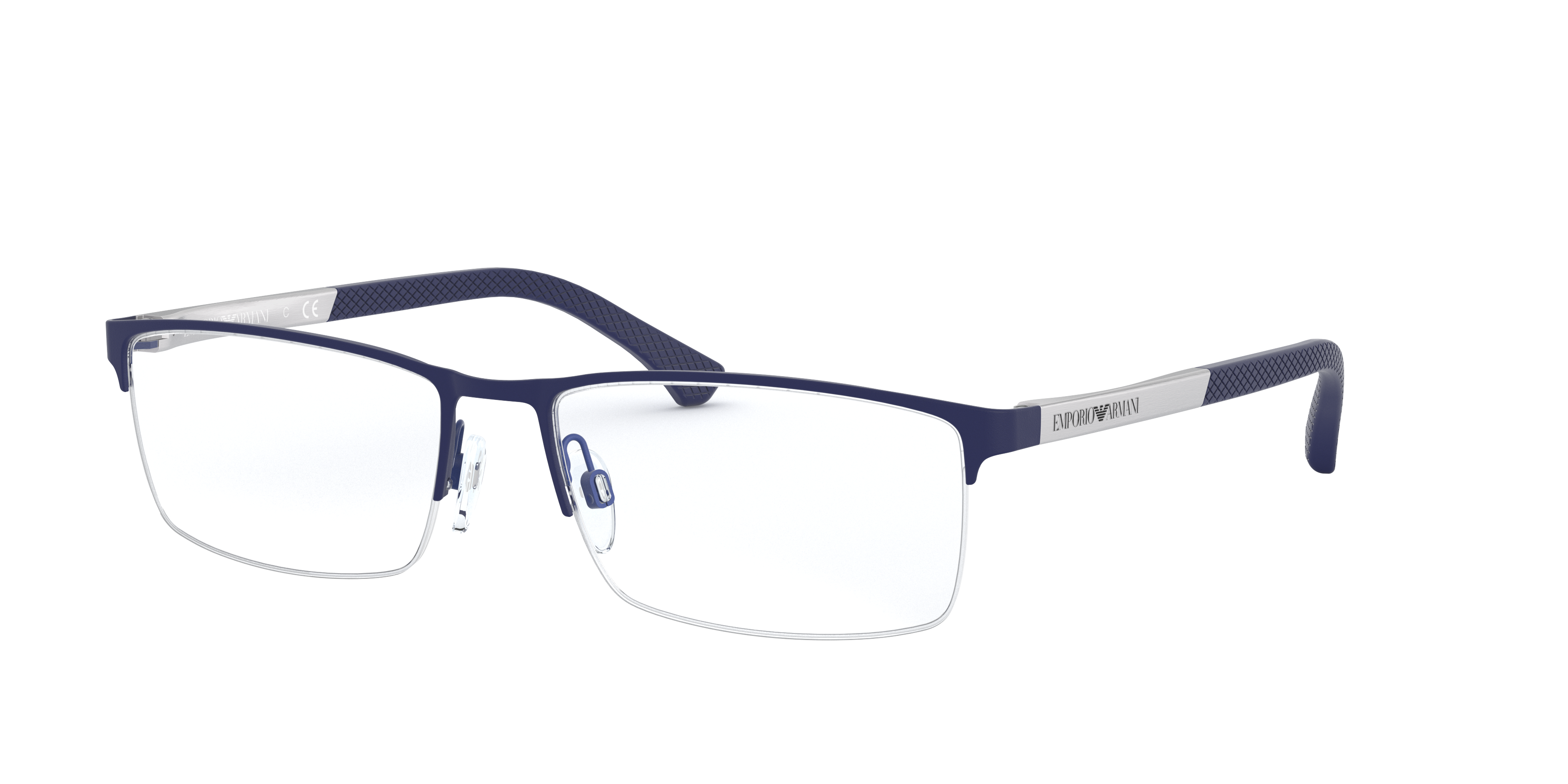 EA1041 Rubber Blue MetalEyeglass Frames for Glasses Direct, Angle View