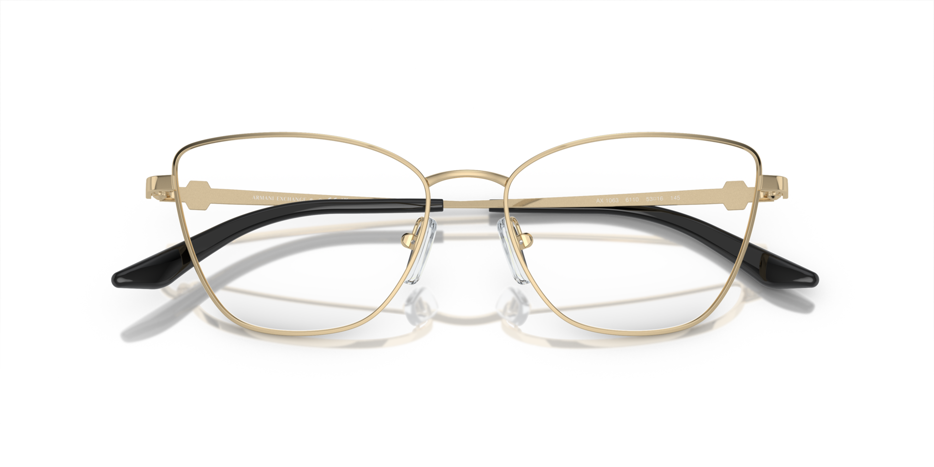 AX1063 Shiny Pale Gold MetalEyeglass Frames for Glasses Direct, Closed View