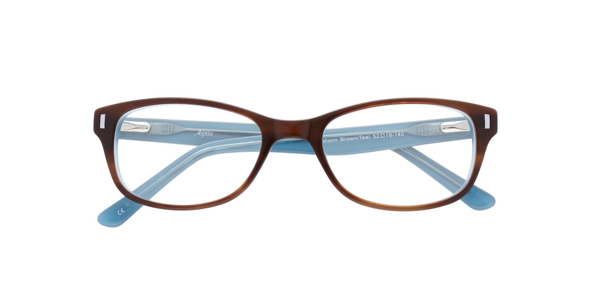 Addison Brown & Teal AcetateSunglass Frames for Glasses Direct, Closed View