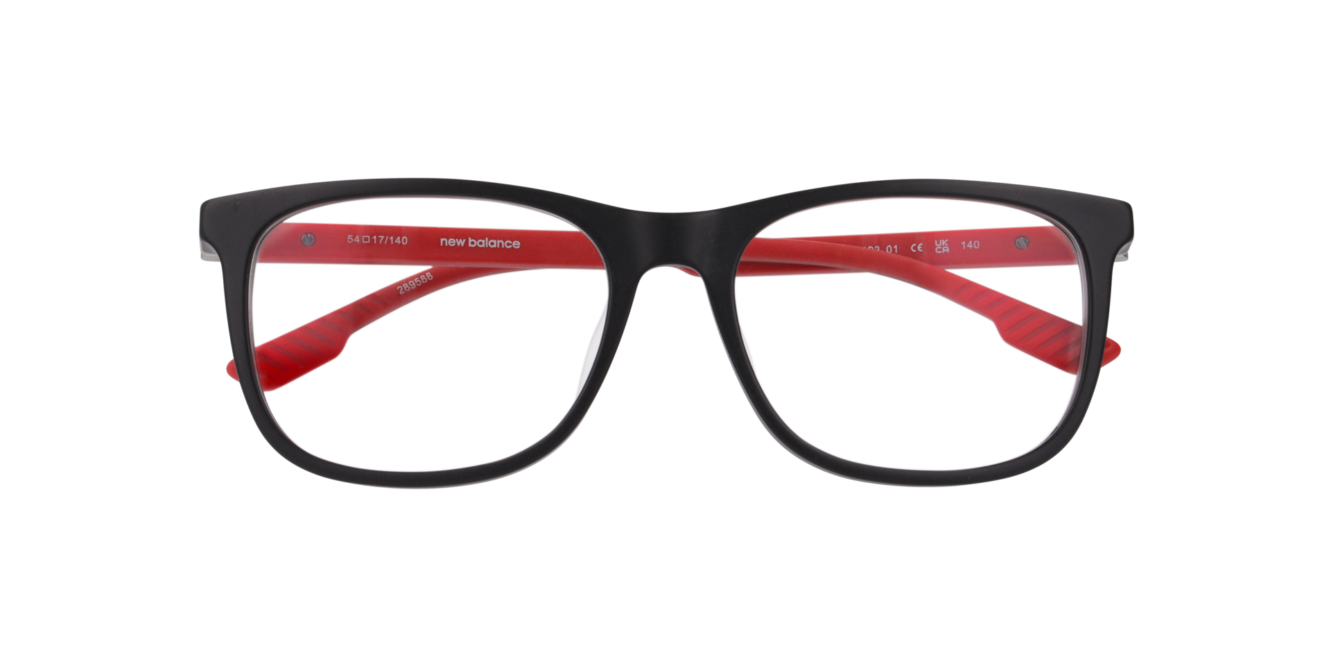 Nb4193 Black Red AcetateEyeglass Frames for Glasses Direct, Closed View