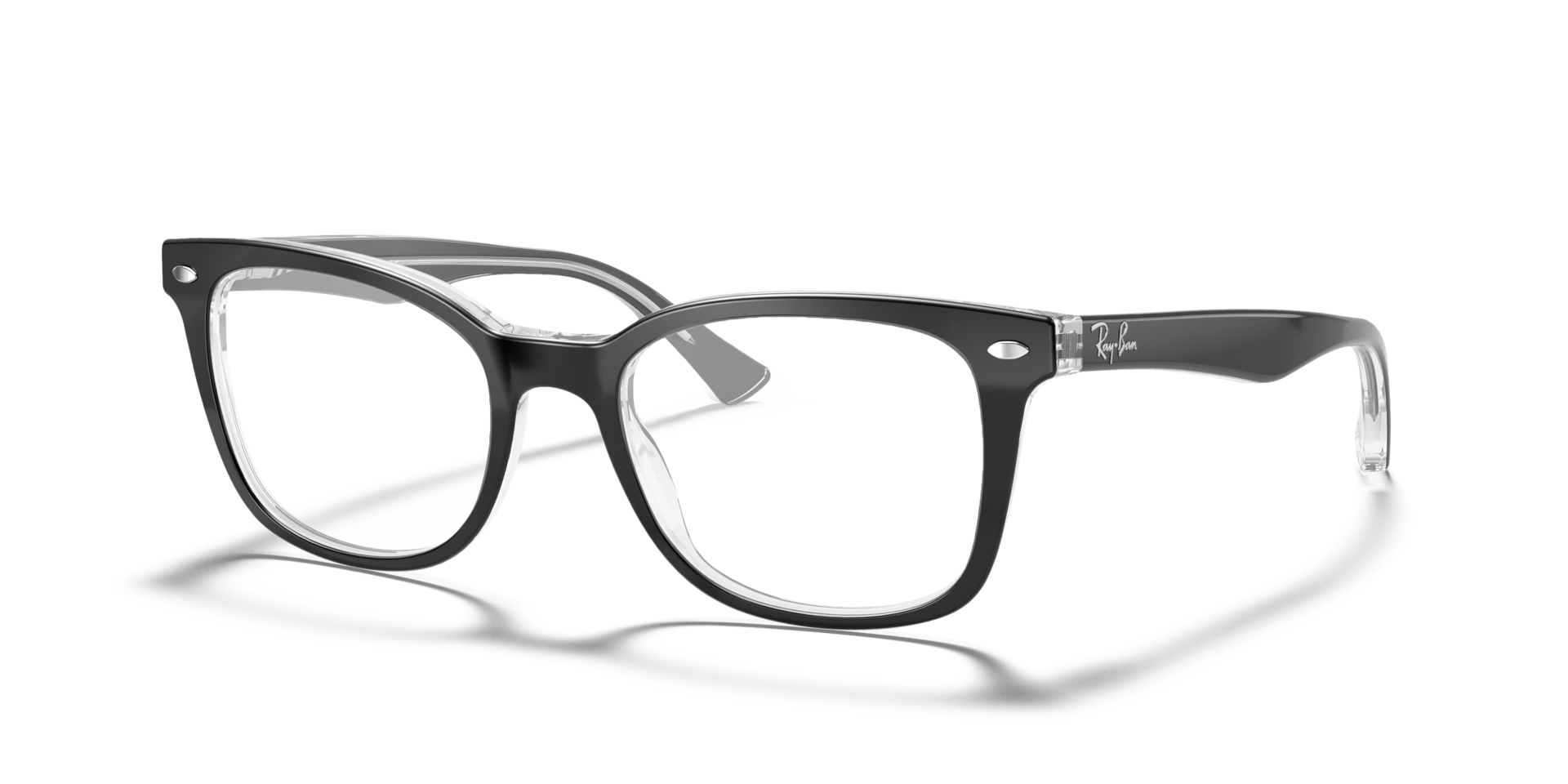 RB5285 Black On Transparent AcetateEyeglass Frames for Glasses Direct, Angle View