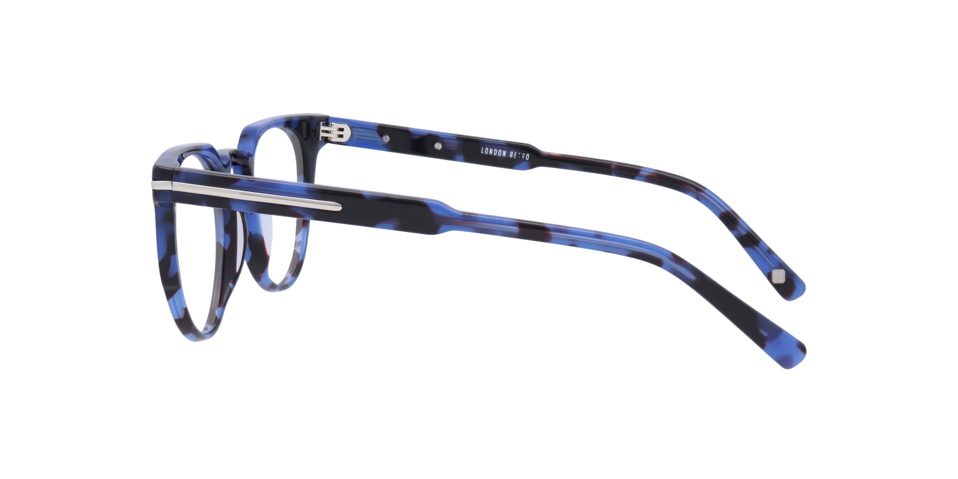 Goldhawk Blue Havana AcetateSunglass Frames for Glasses Direct, Side View