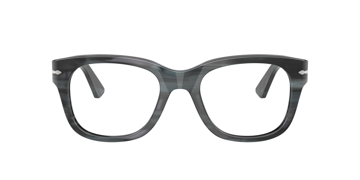 Persol Unisex Striped Grey Square Acetate Eyeglasses Online - Full Rim - Po3372v