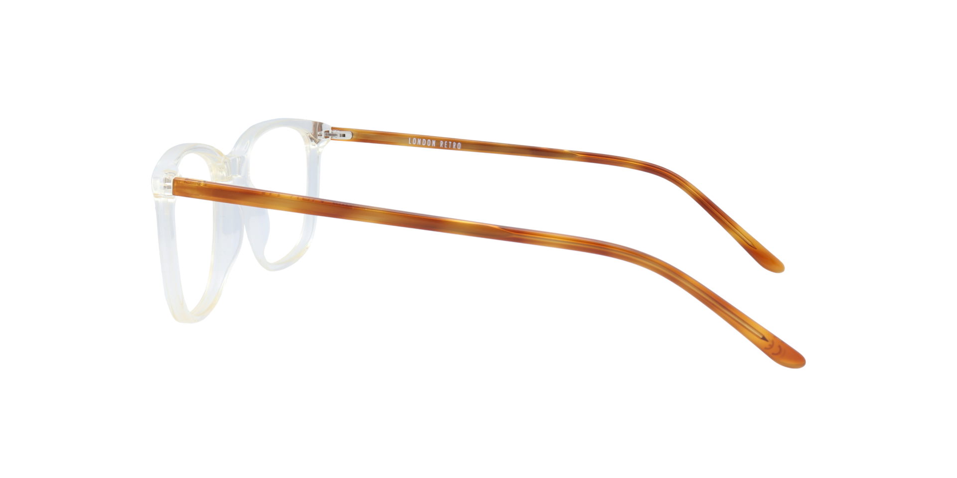 Lucas Clear & Brown AcetateEyeglass Frames for Glasses Direct, Side View