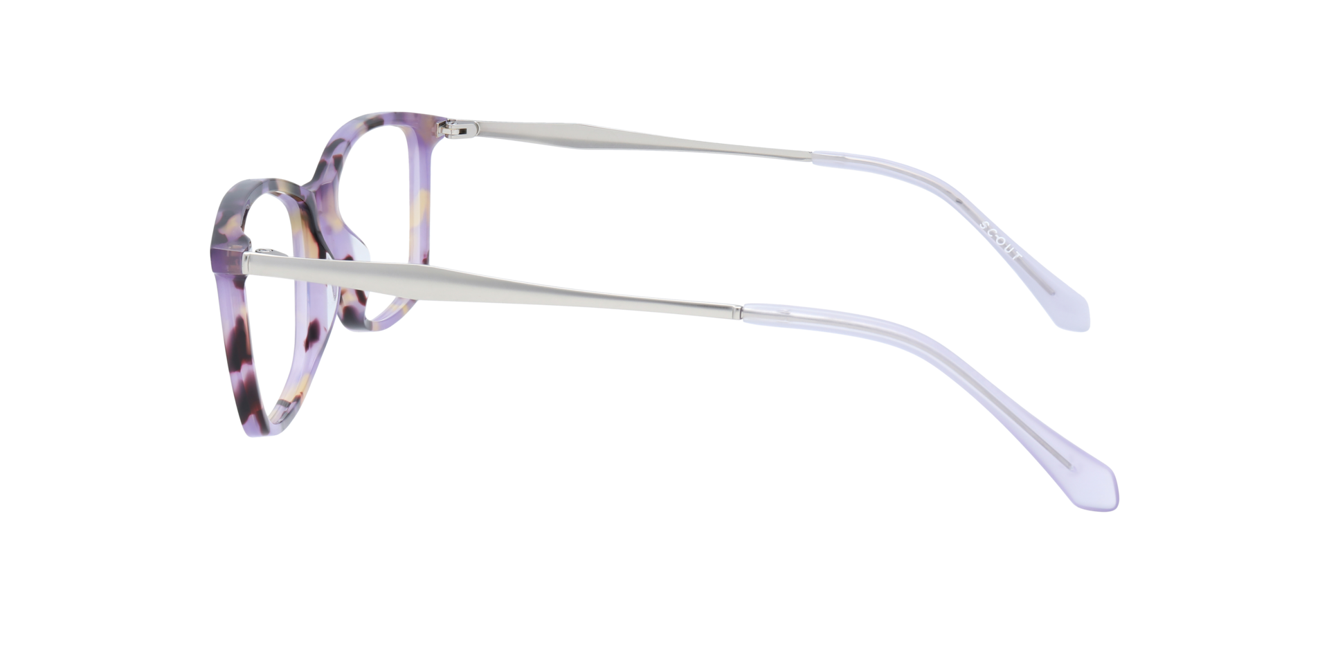 Aviana Purple Havana & Silver AcetateEyeglass Frames for Glasses Direct, Side View