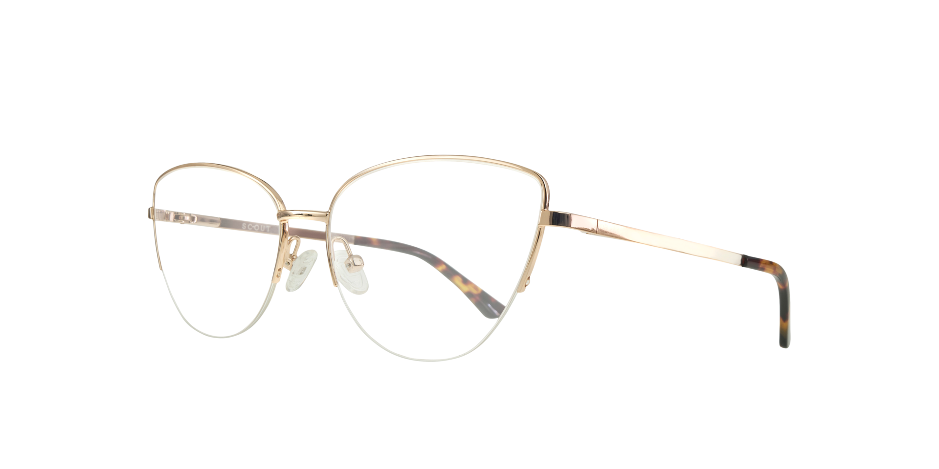 Lucia Gold & Havana MetalEyeglass Frames for Glasses Direct, Angle View
