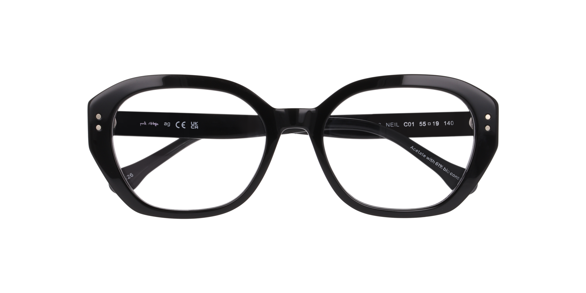 Neil Black AcetateEyeglass Frames for Glasses Direct, Closed View