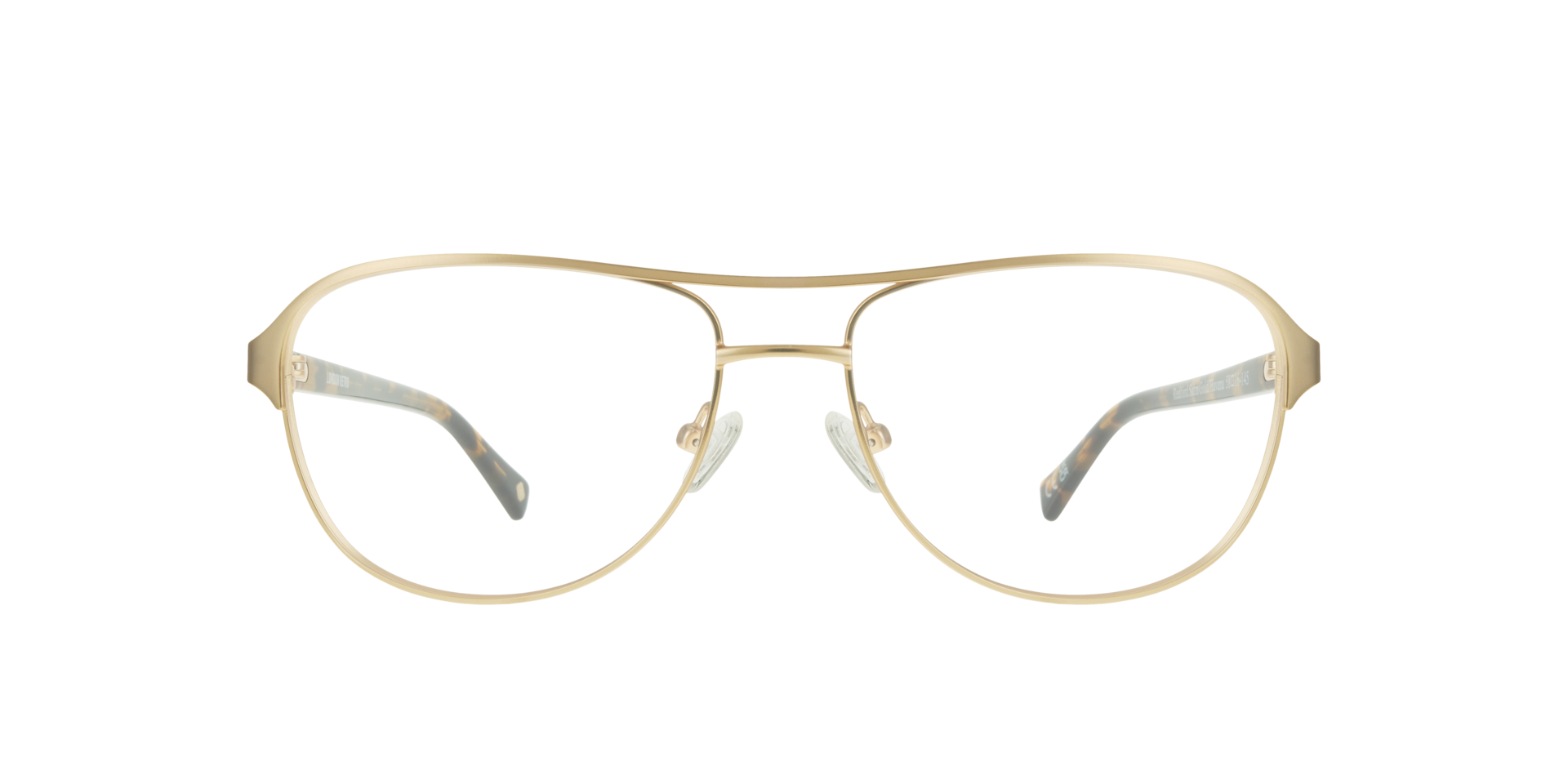 Redford Satin Gold & Havana MetalEyeglass Frames for Glasses Direct, Front View
