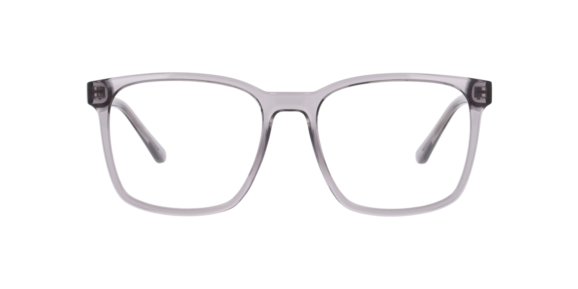 Nathan Transparent Grey PlasticEyeglass Frames for Glasses Direct, Front View