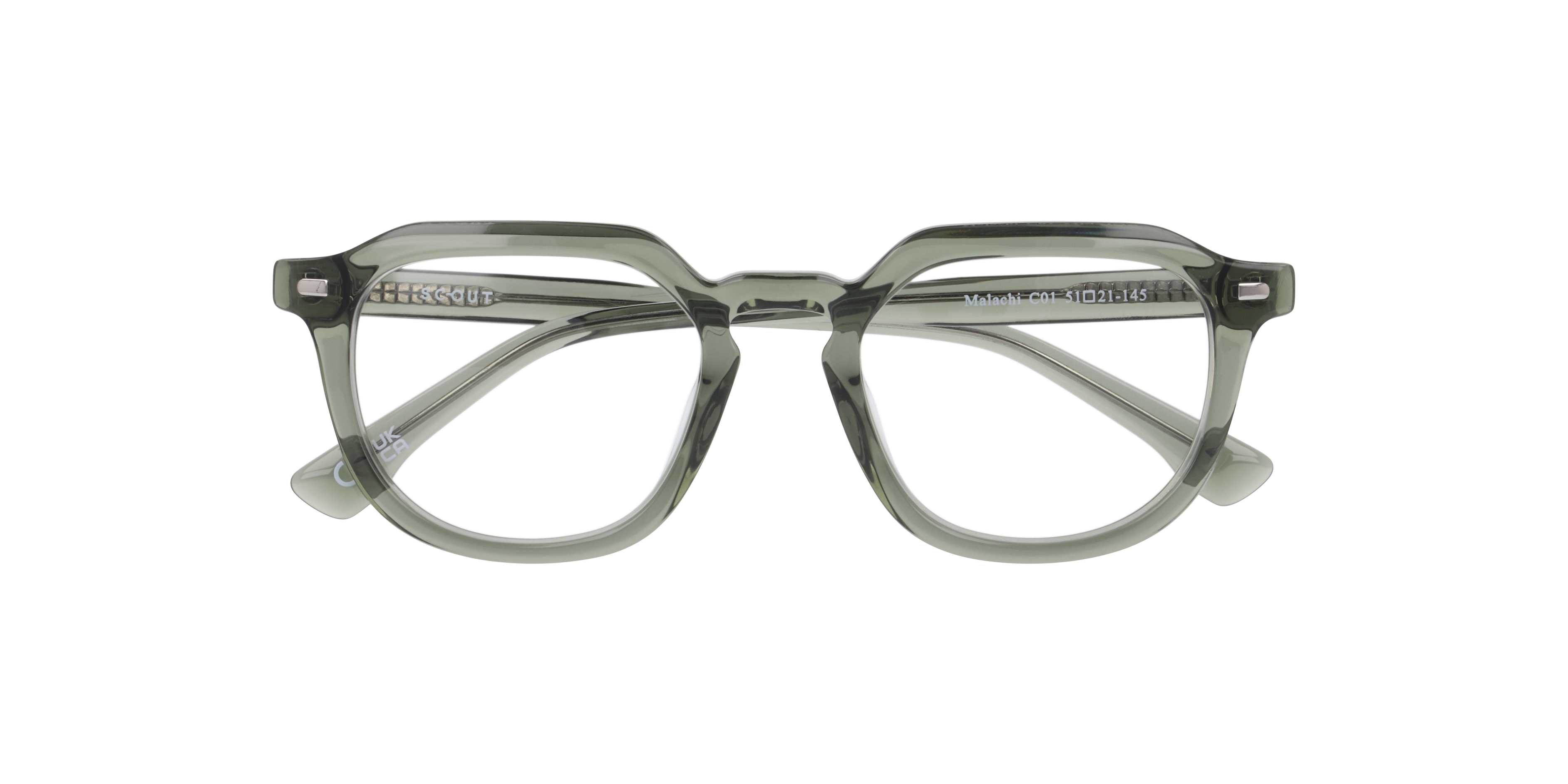 Malachi Crystal Green AcetateEyeglass Frames for Glasses Direct, Closed View