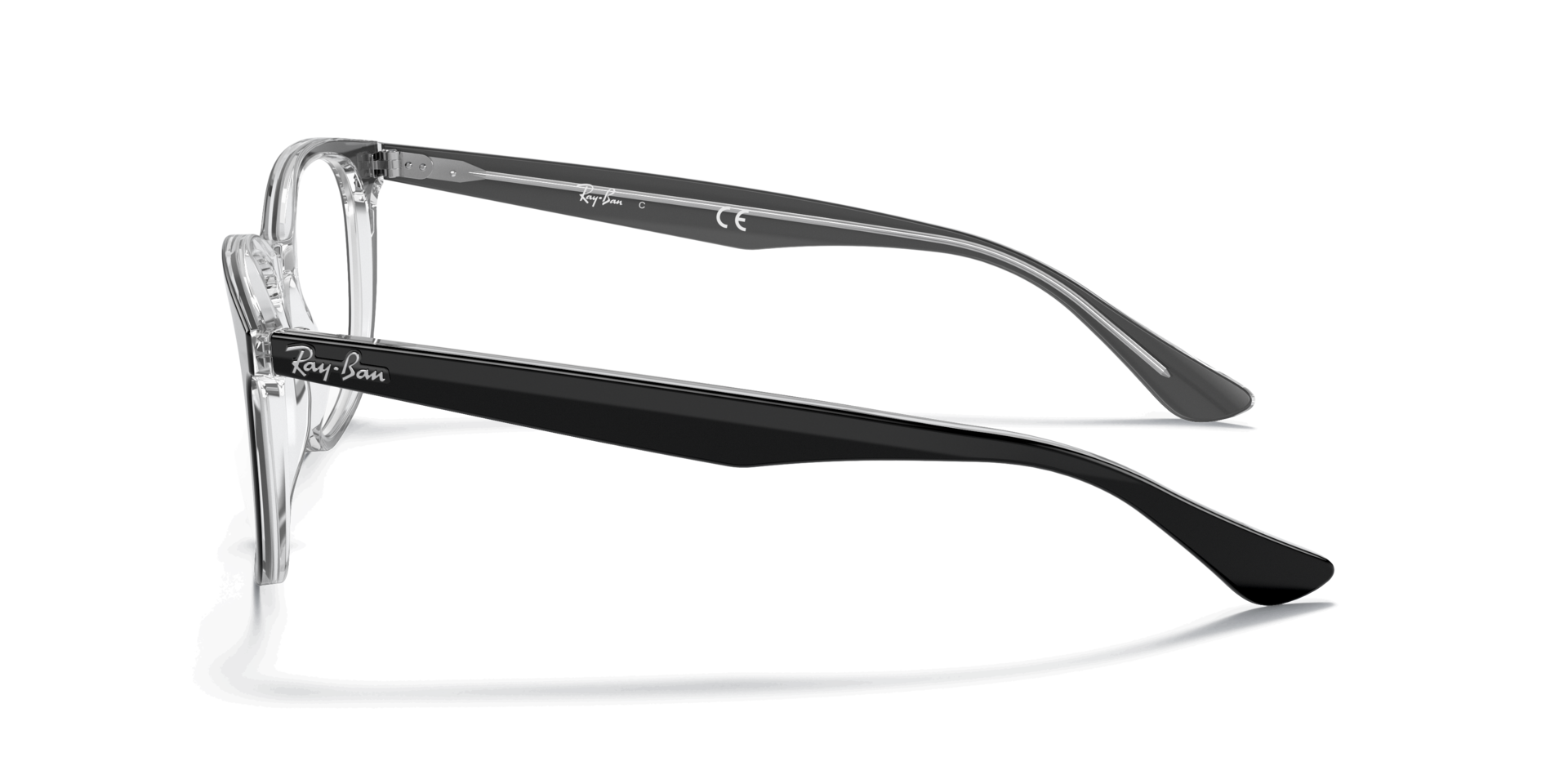 RB5356 Optics Black On Transparent AcetateEyeglass Frames for Glasses Direct, Side View