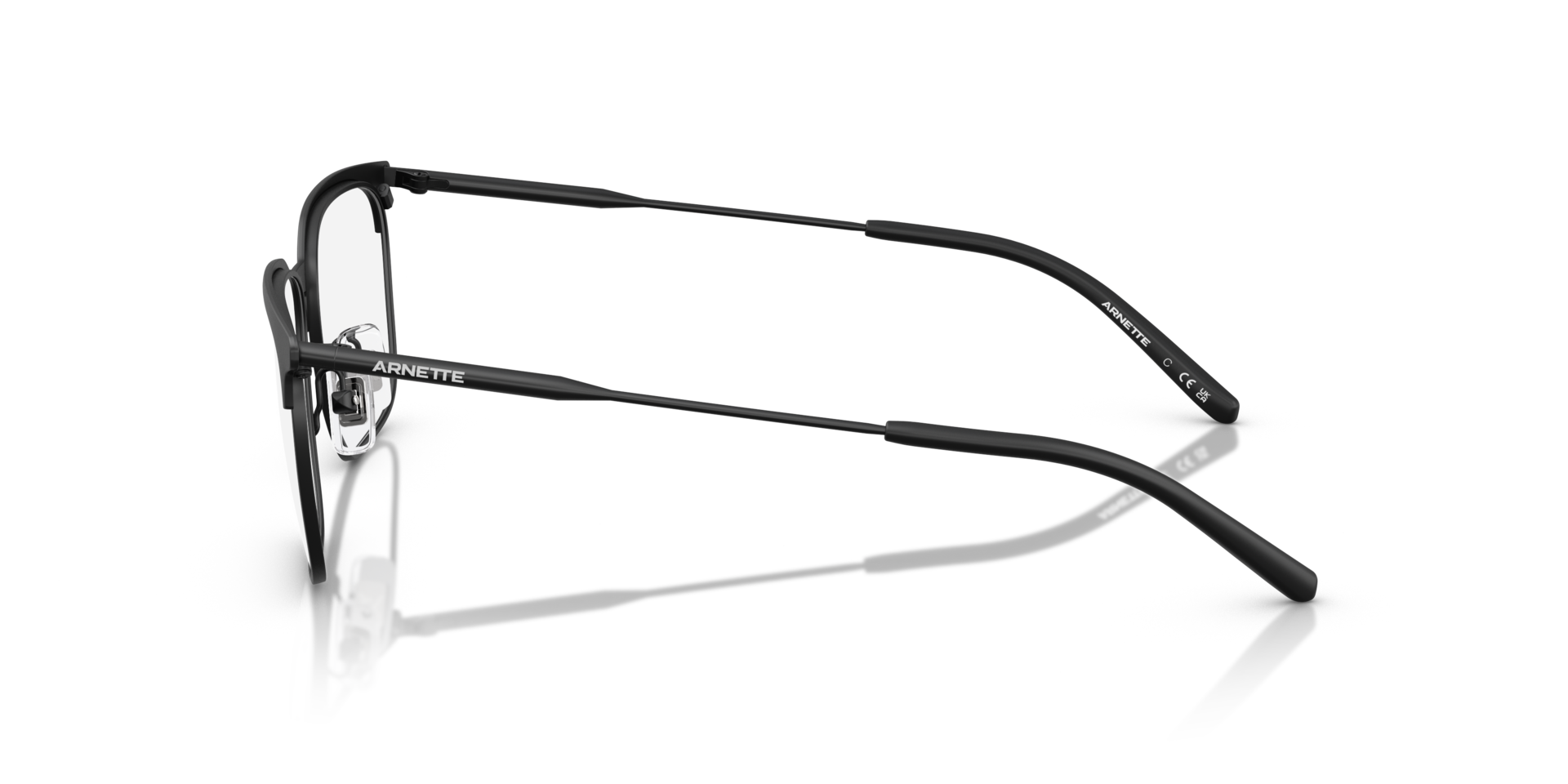 AN6136 Matte Black MetalEyeglass Frames for Glasses Direct, Side View