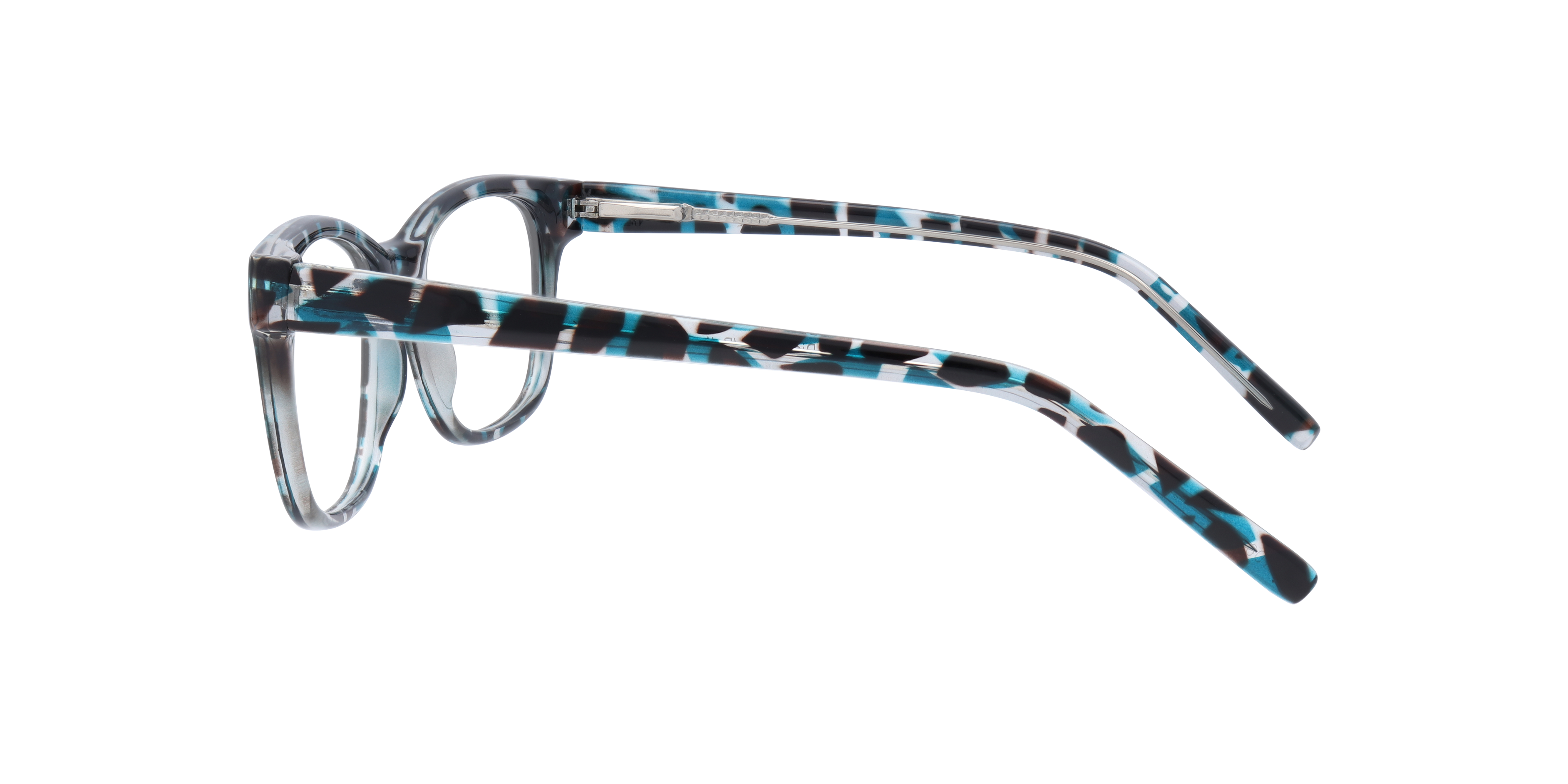 Diallo Blue Pattern PlasticEyeglass Frames for Glasses Direct, Side View