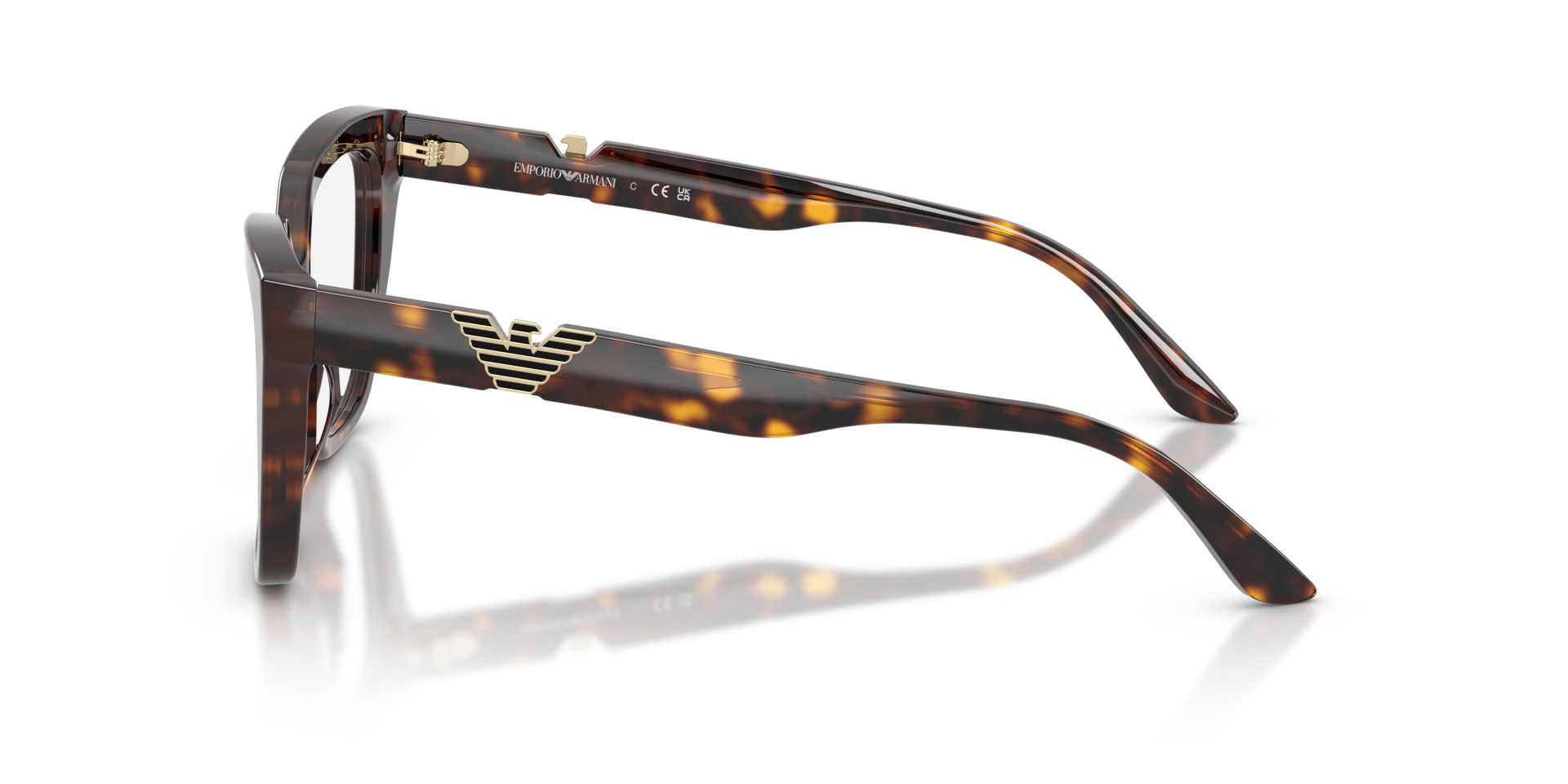 EA3267U Shiny Havana AcetateEyeglass Frames for Glasses Direct, Side View