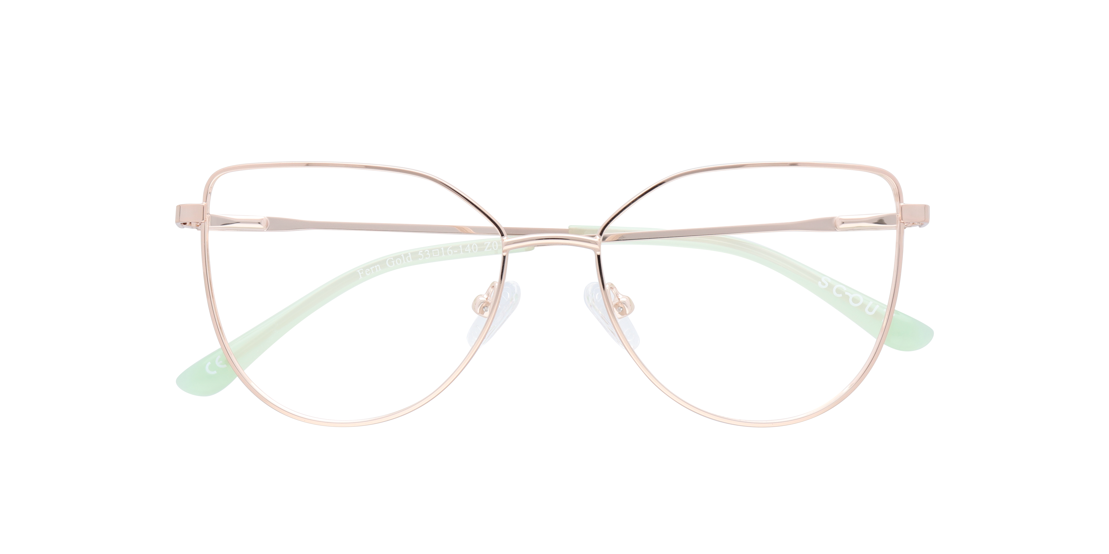Fern Gold MetalEyeglass Frames for Glasses Direct, Closed View