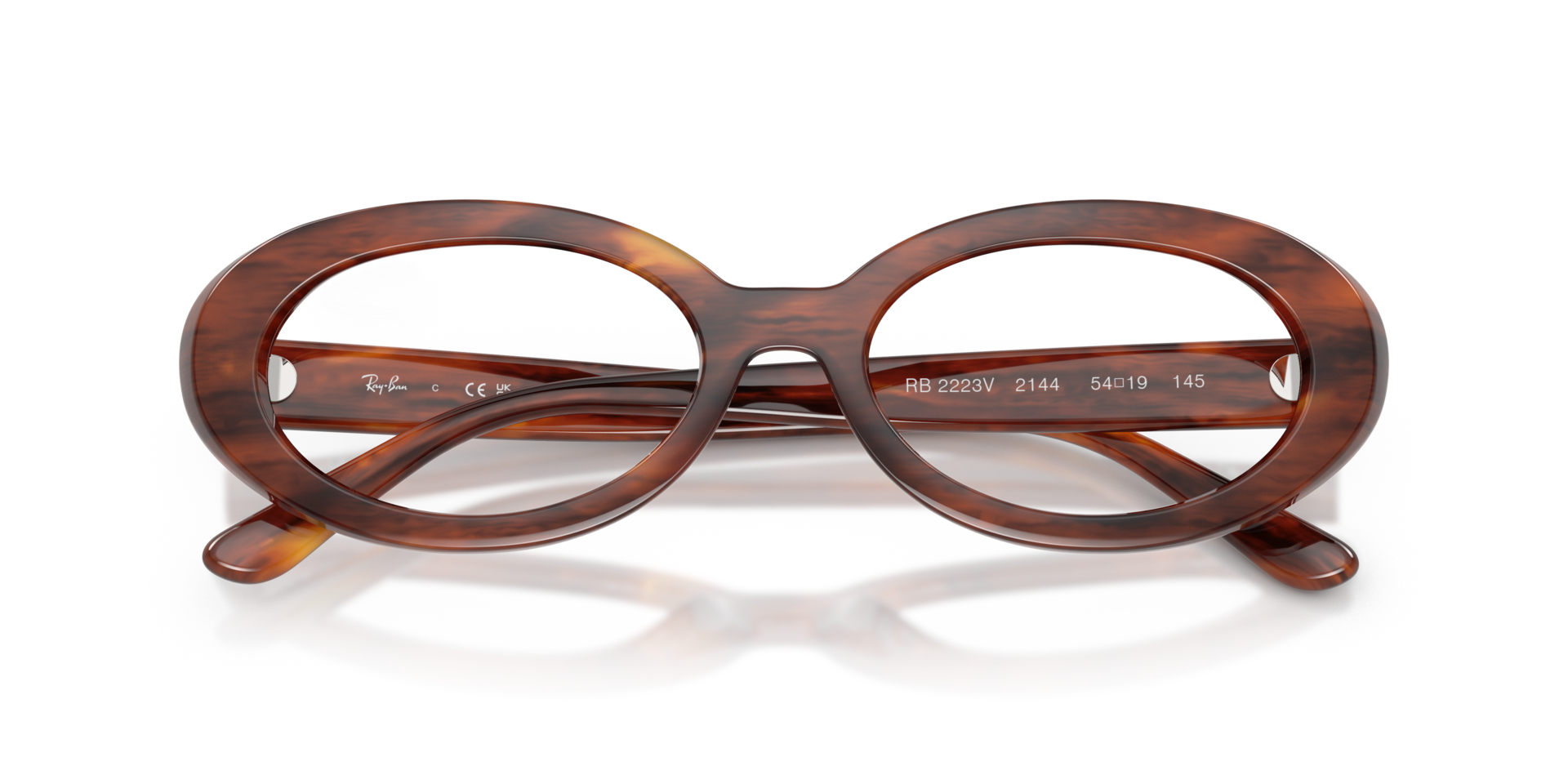 RB2223V Optics Striped Havana PlasticEyeglass Frames for Glasses Direct, Closed View