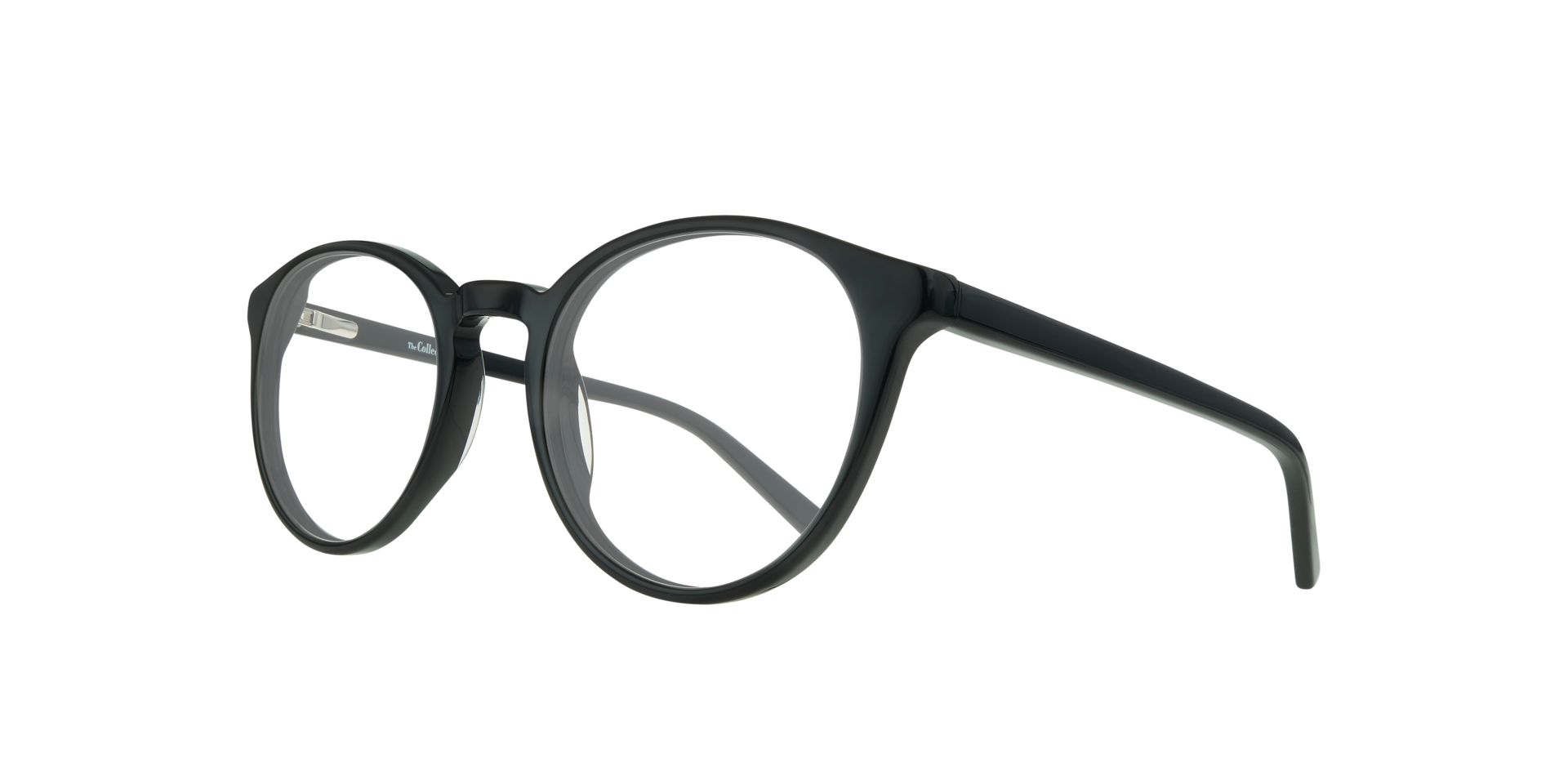 Lennon Shiny Black AcetateEyeglass Frames for Glasses Direct, Angle View